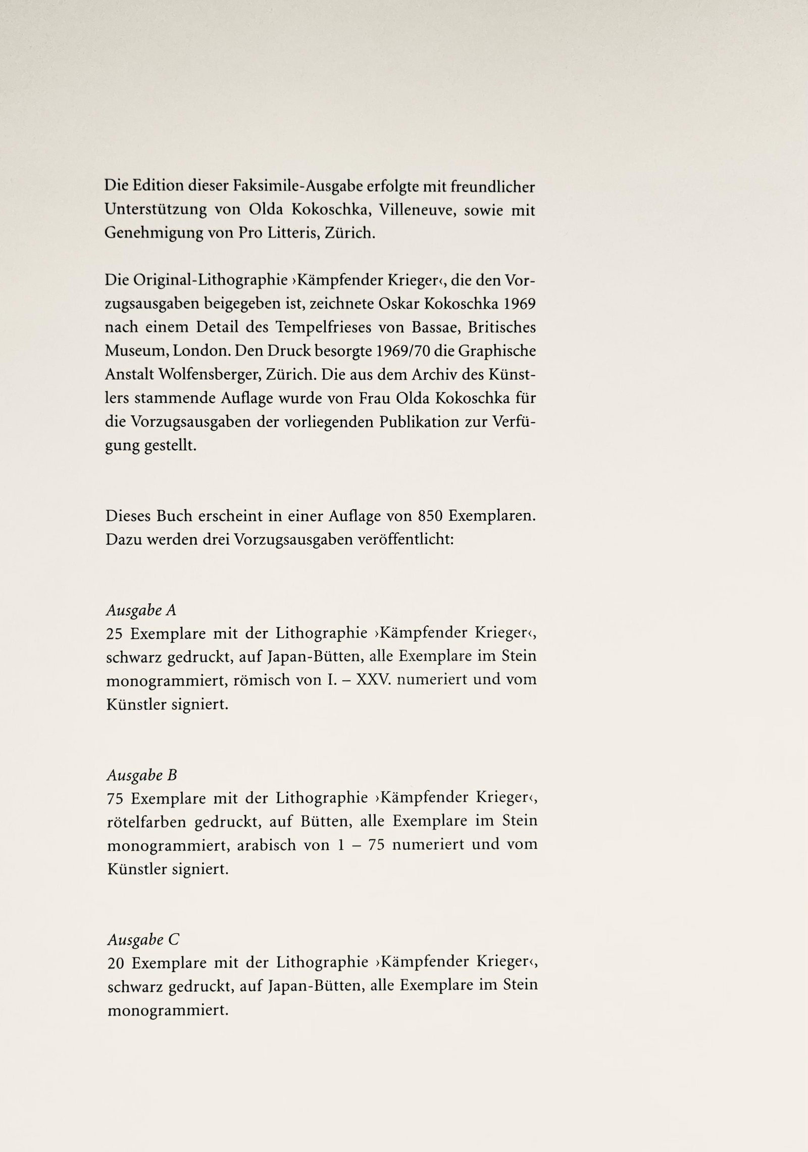 Lithograph - Oskar Kokoschka - Composition - Skizzenbuch der Italienischen Reise 1963 - 9