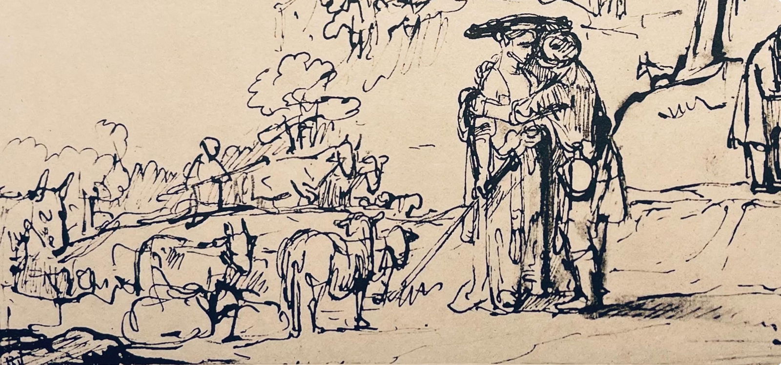 Collotype - Rembrandt van Rijn - Jacob and Rachel - Drawings from the Bible - 4