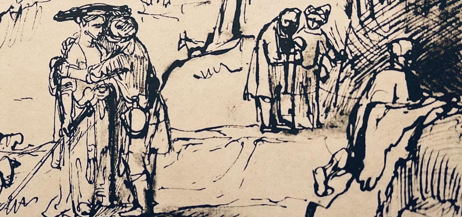 Collotype - Rembrandt van Rijn - Jacob and Rachel - Drawings from the Bible - 6