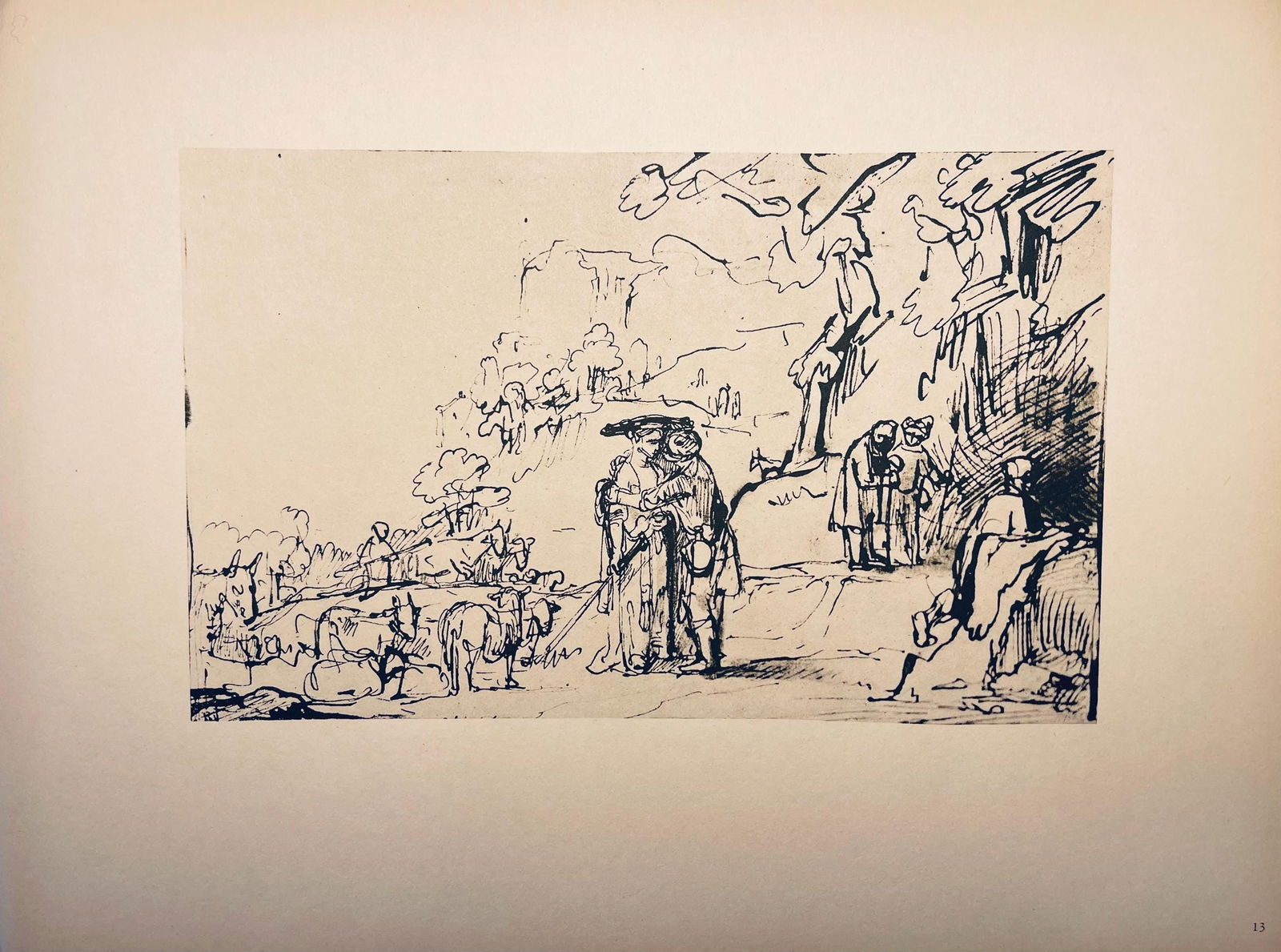 Collotype - Rembrandt van Rijn - Jacob and Rachel - Drawings from the Bible - 7