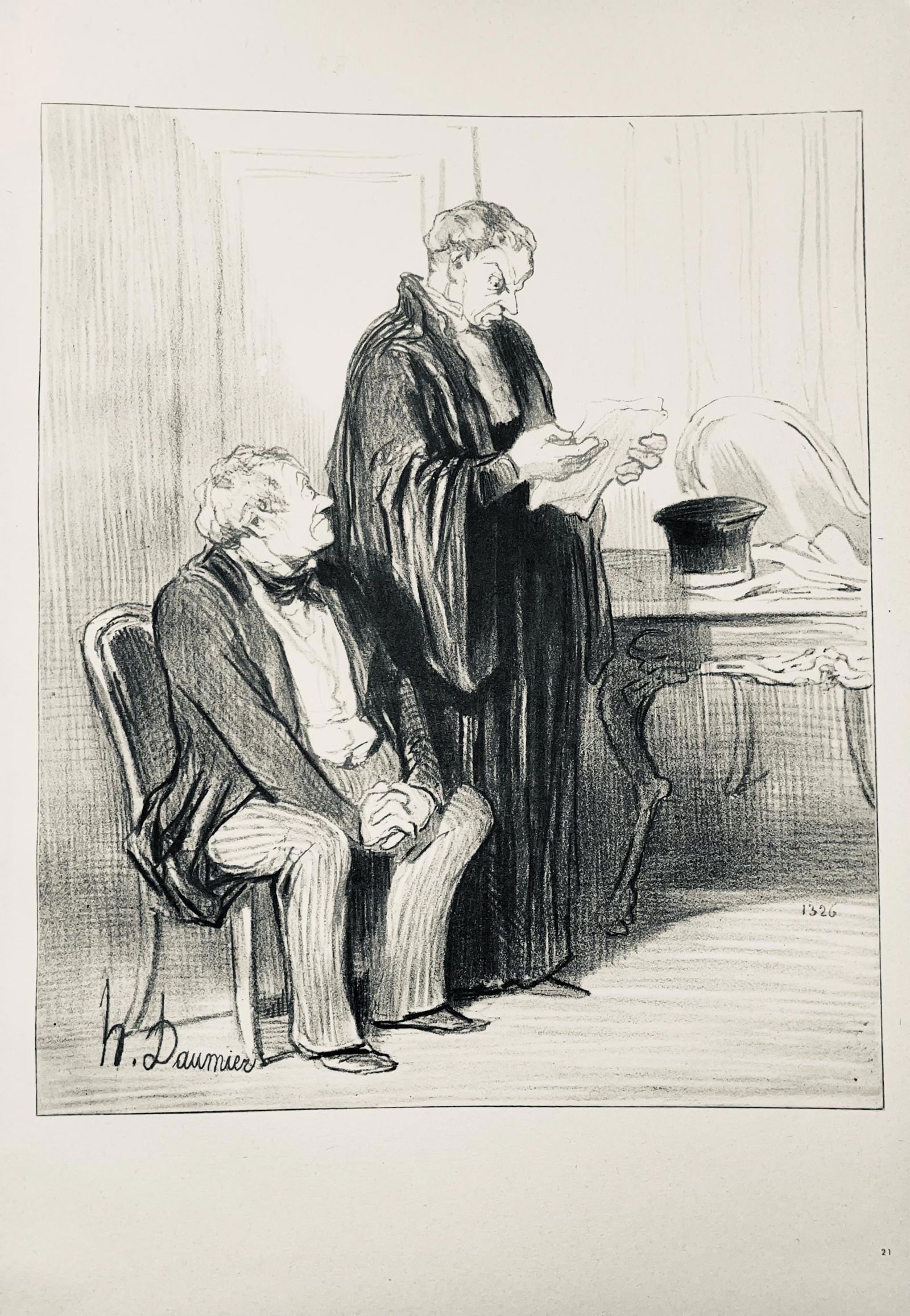 Lithograph - Honor Daumier - Composition - Law and Justice - 5