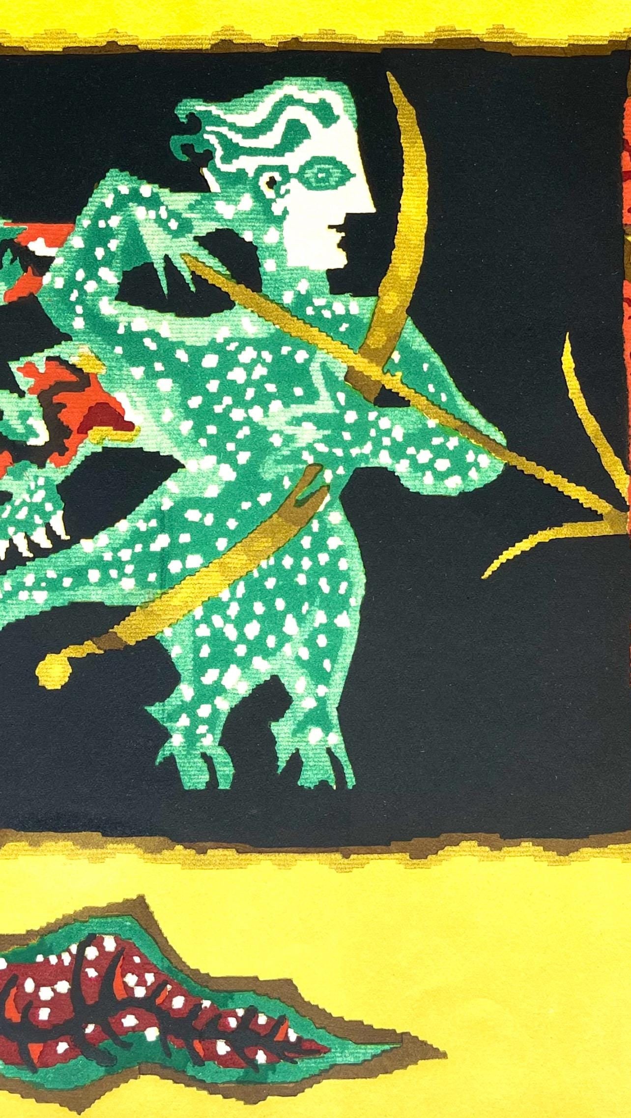 Lithograph - Jean Lurat - Le Sagitaire (Sagittarius) - Les Signes du zodiaque - 4