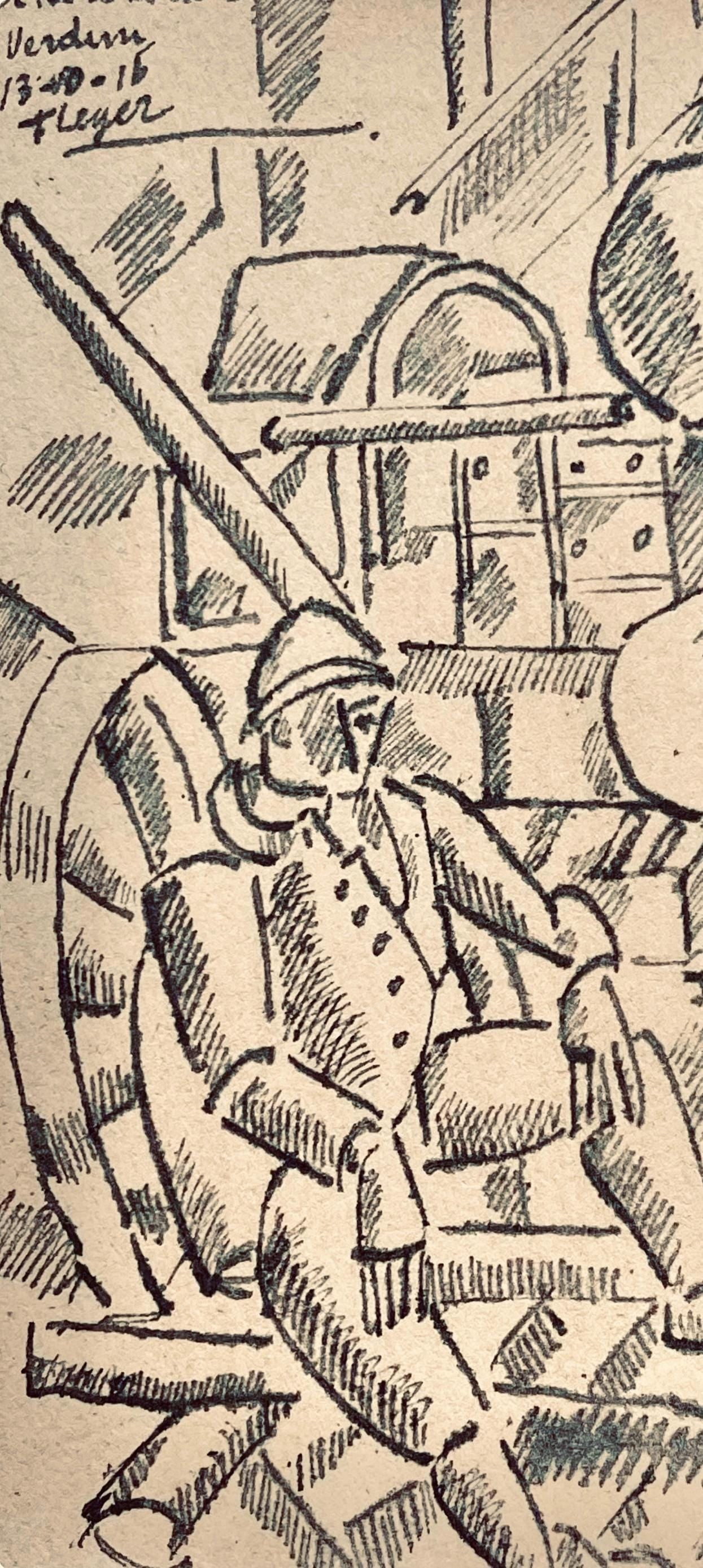 Lithograph - Fernand Lger - Le 100 de Marine - Dessins de Guerre 1915-16 - 2