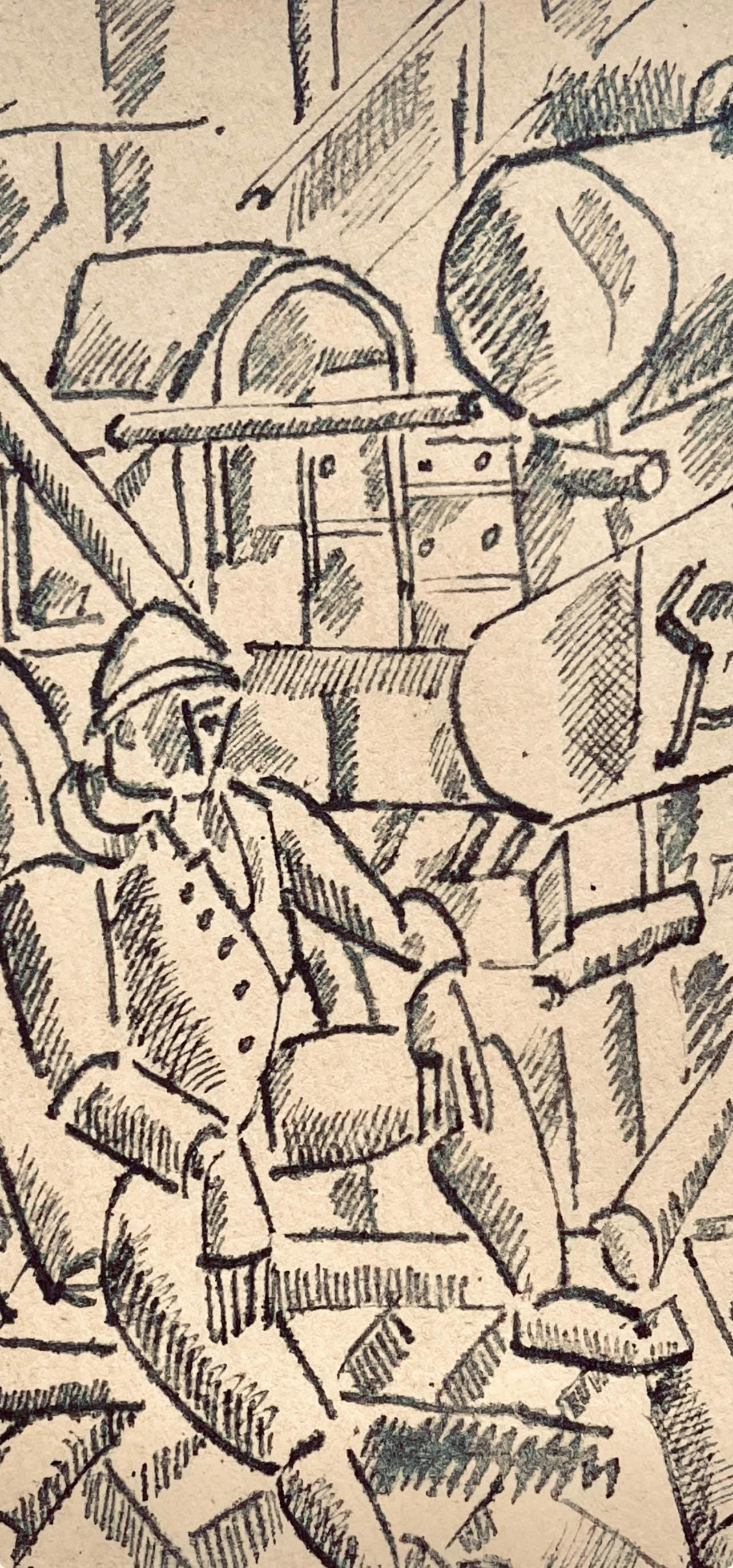 Lithograph - Fernand Lger - Le 100 de Marine - Dessins de Guerre 1915-16 - 3