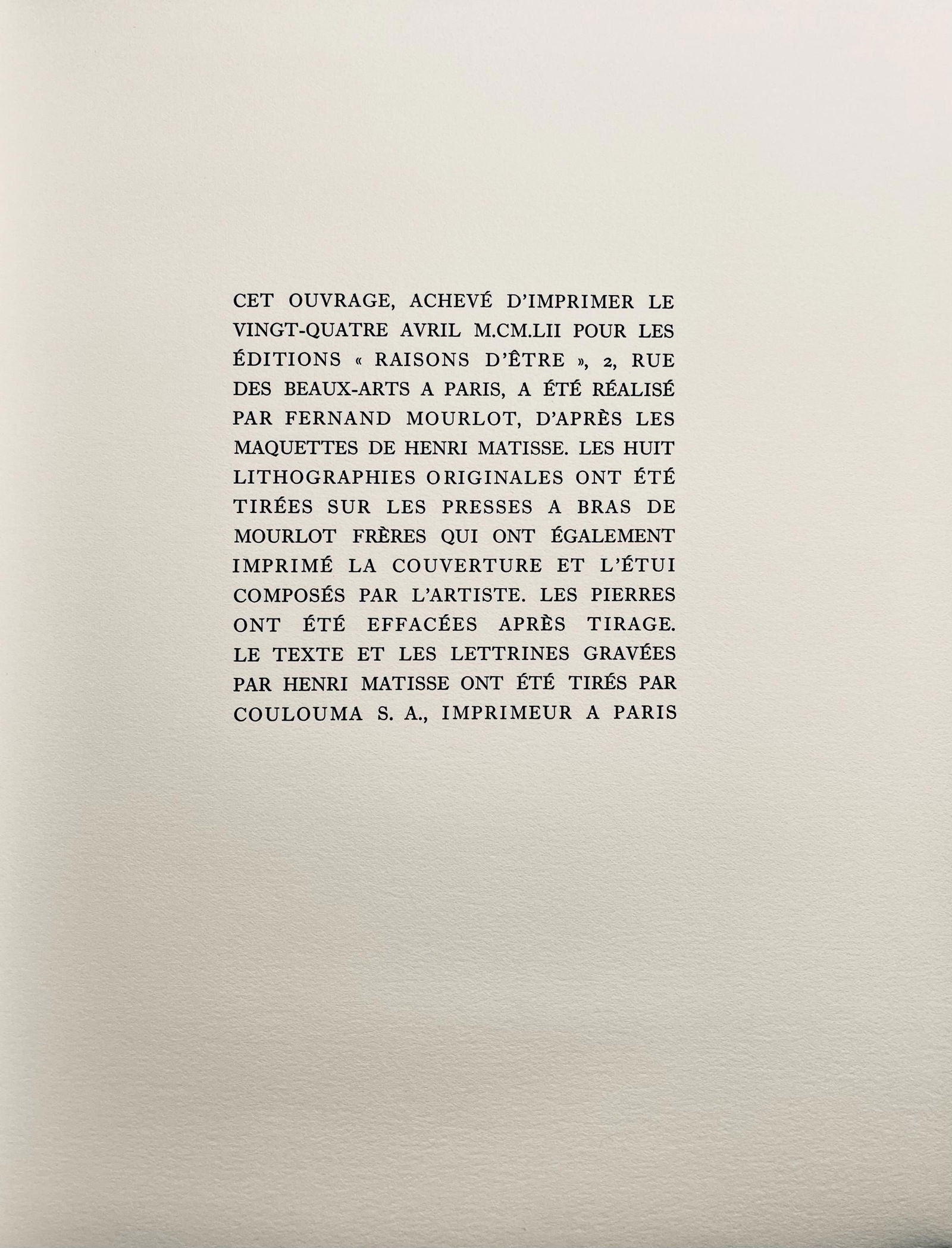 Lithograph - Henri Matisse - Composition (Duthuit 31) - Apollinaire - 6