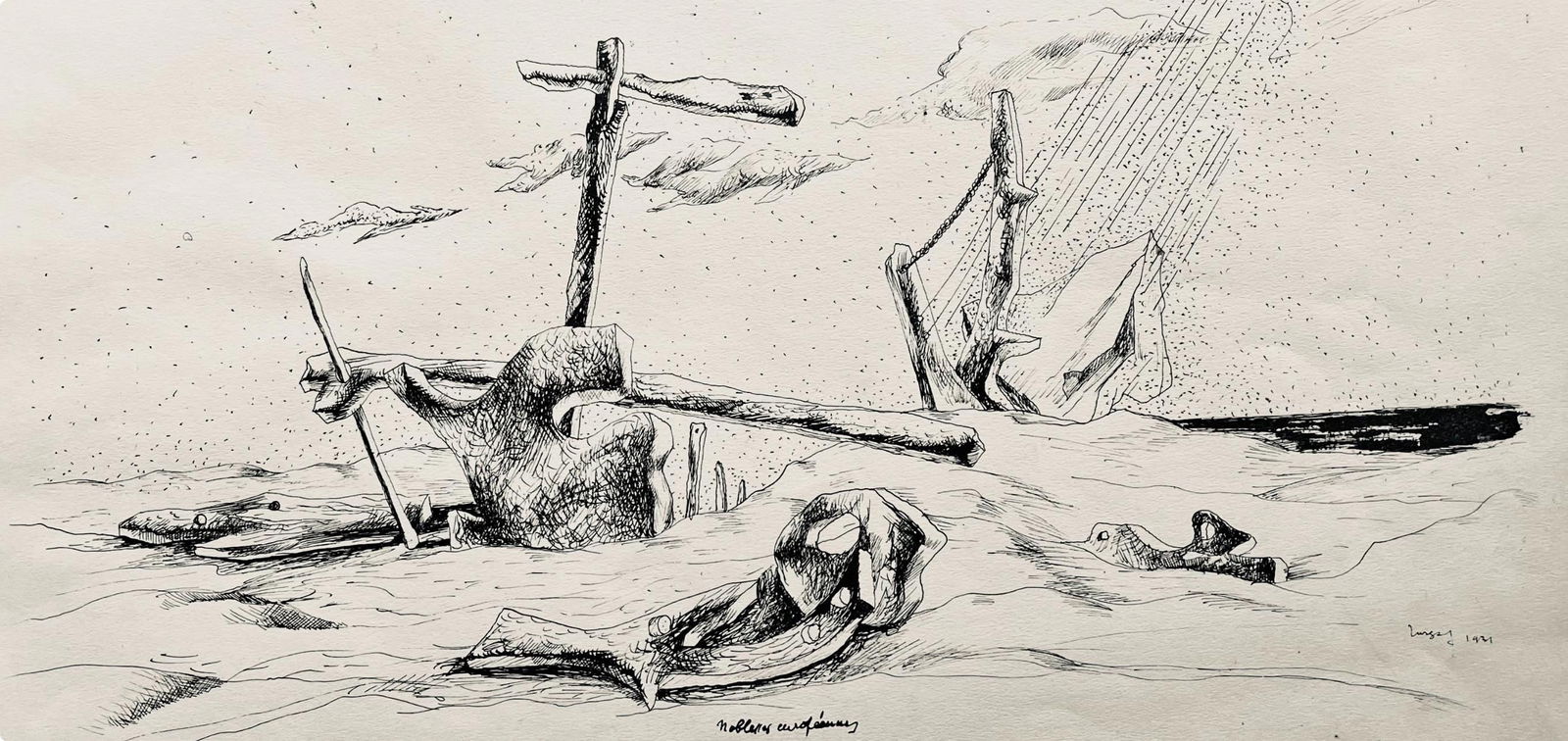 Lithograph - Jean Lurat - noblesses europennes - huit dessins la plume - 2