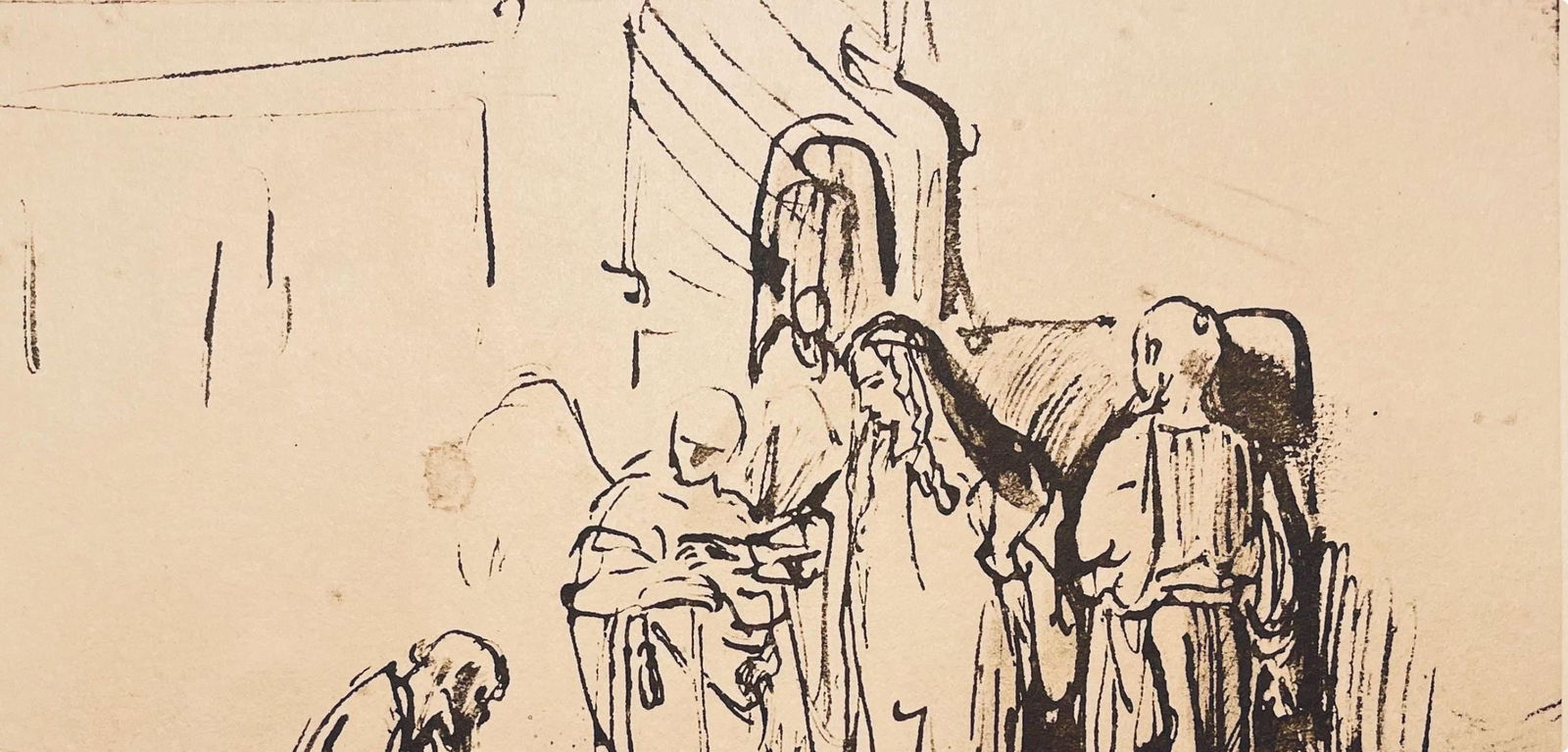 Collotype - Rembrandt van Rijn - Abraham and the Three Angels - Rembrandt - Drawings from the Bible - 2