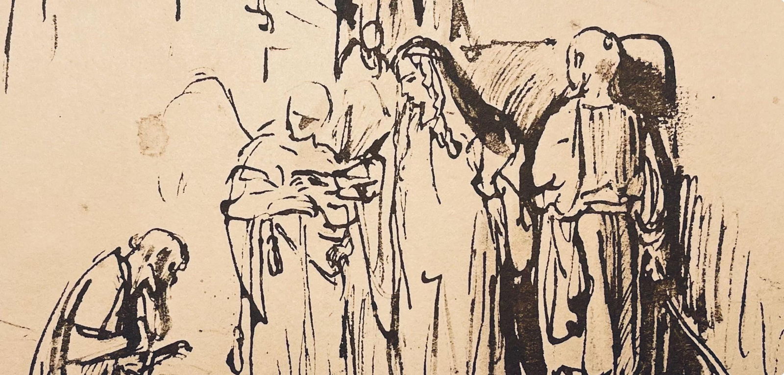 Collotype - Rembrandt van Rijn - Abraham and the Three Angels - Rembrandt - Drawings from the Bible - 4