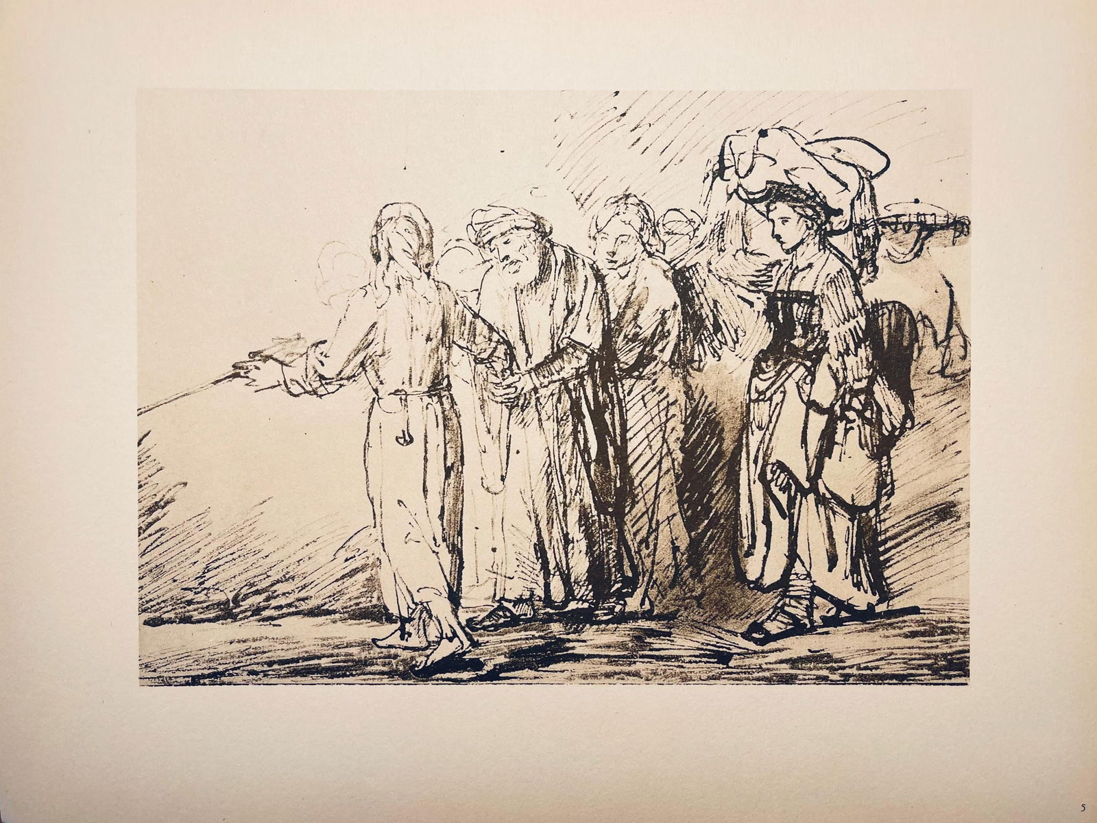 Collotype - Rembrandt van Rijn - Abraham and the Three Angels - Rembrandt - Drawings from the Bible - 5