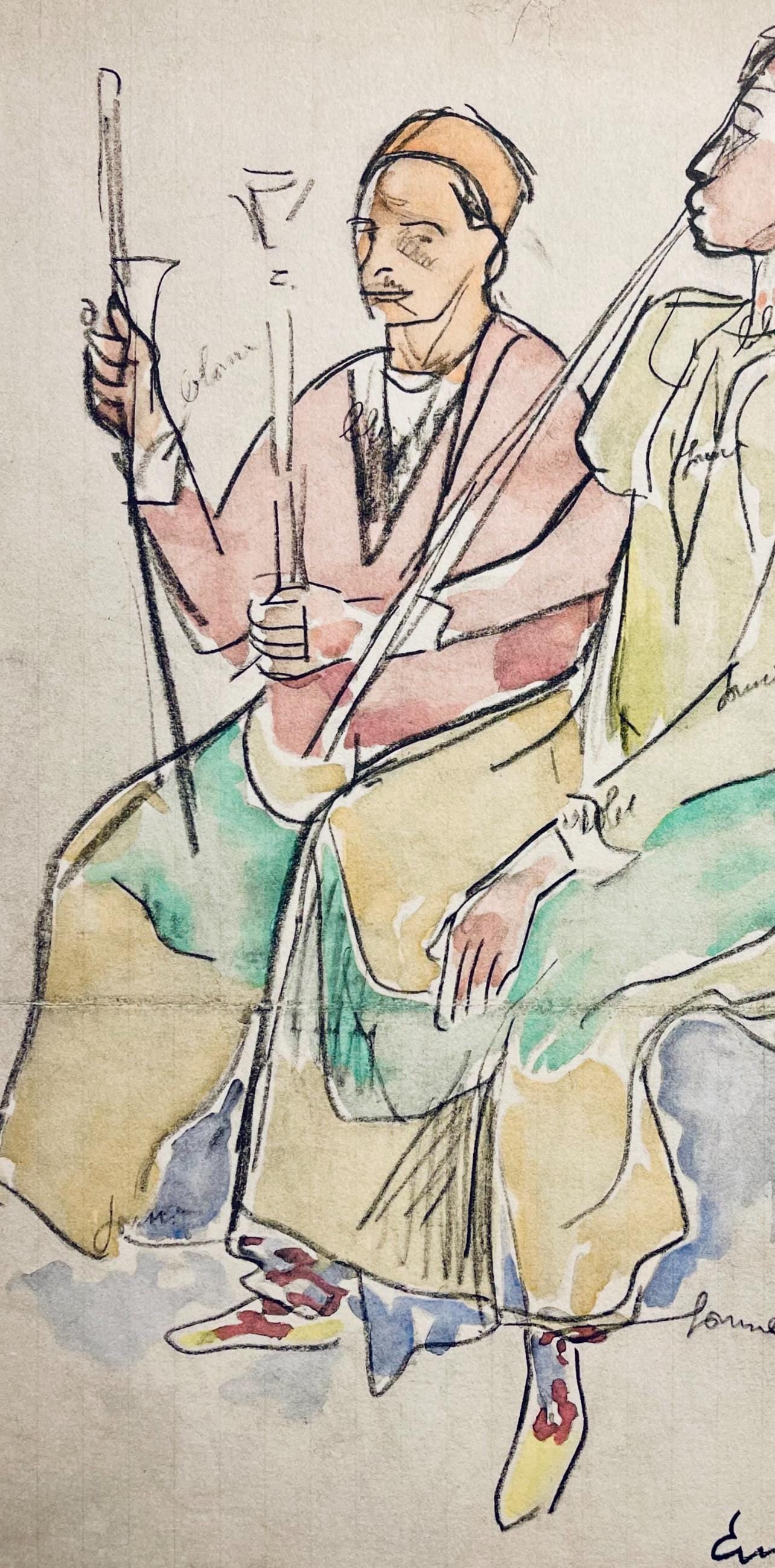 Woodcut - mile Bernard - Composition - loge de mile Bernard - 3