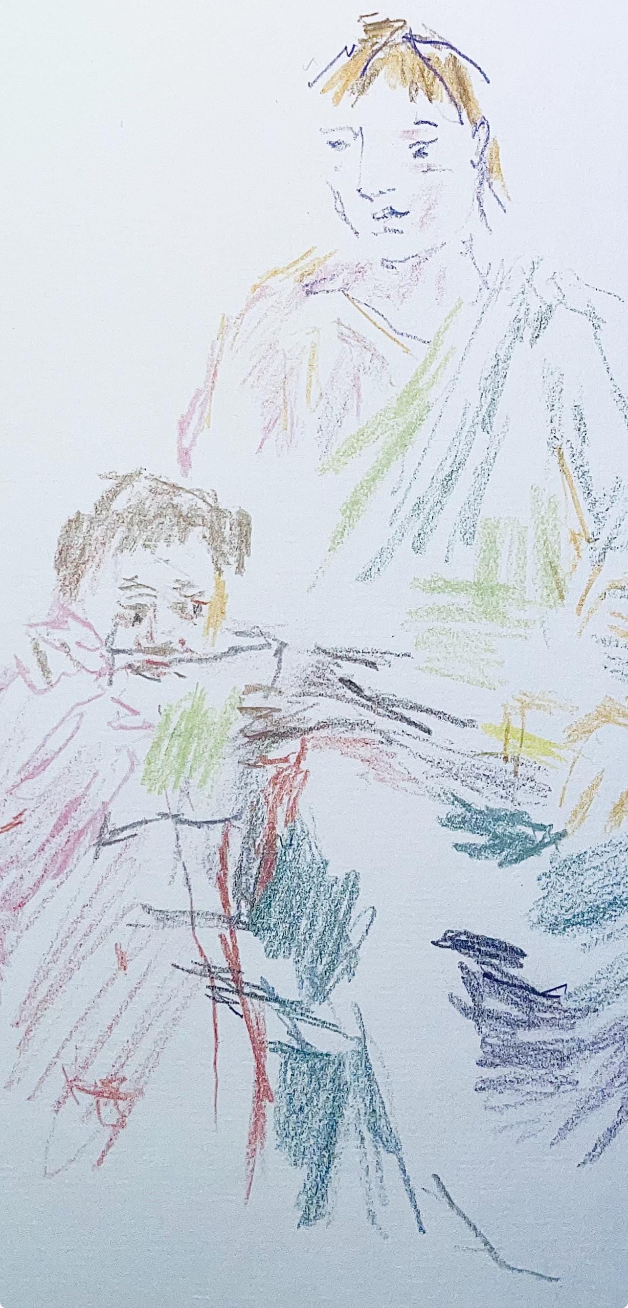 Lithograph - Oskar Kokoschka - Composition - Skizzenbuch der Italienischen Reise 1963 - 2