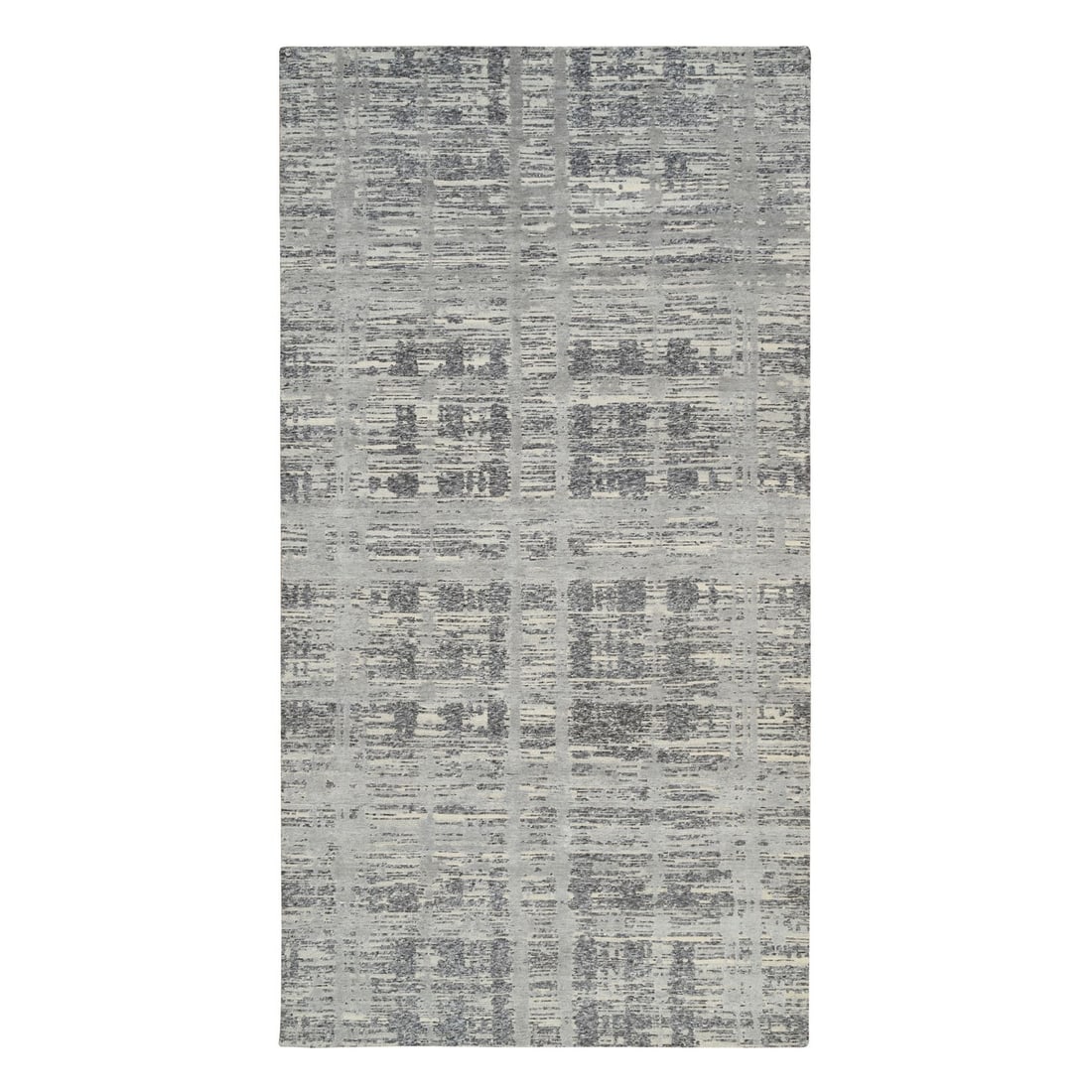 Rug 6'2"x12' Gray Wool Hand Knotted Modern Design Gallery Size Runner (1 of 11)