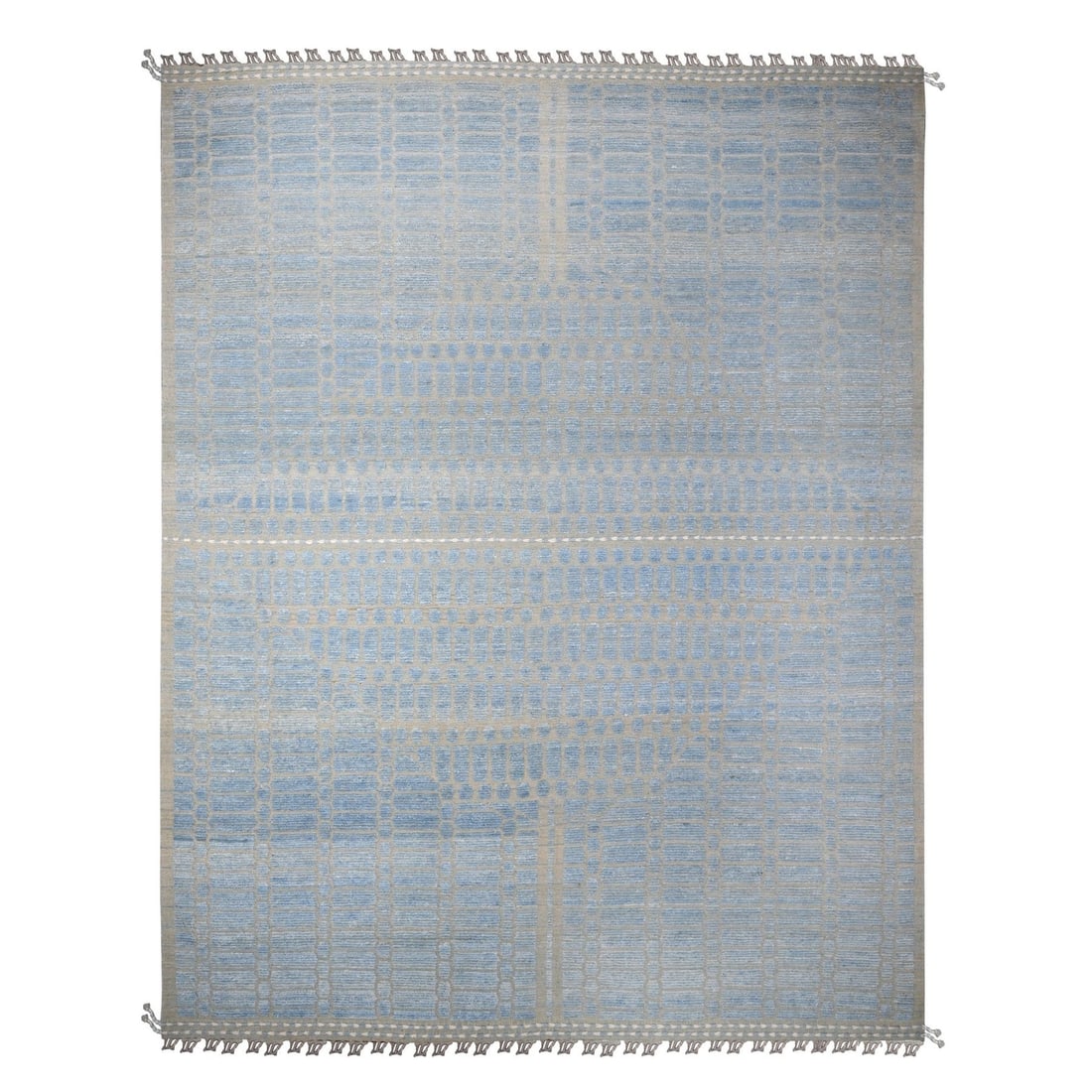 Rug 11'9"x15'1" Blue Hand Knotted Moroccan Weave Oversized Oriental (1 of 11)