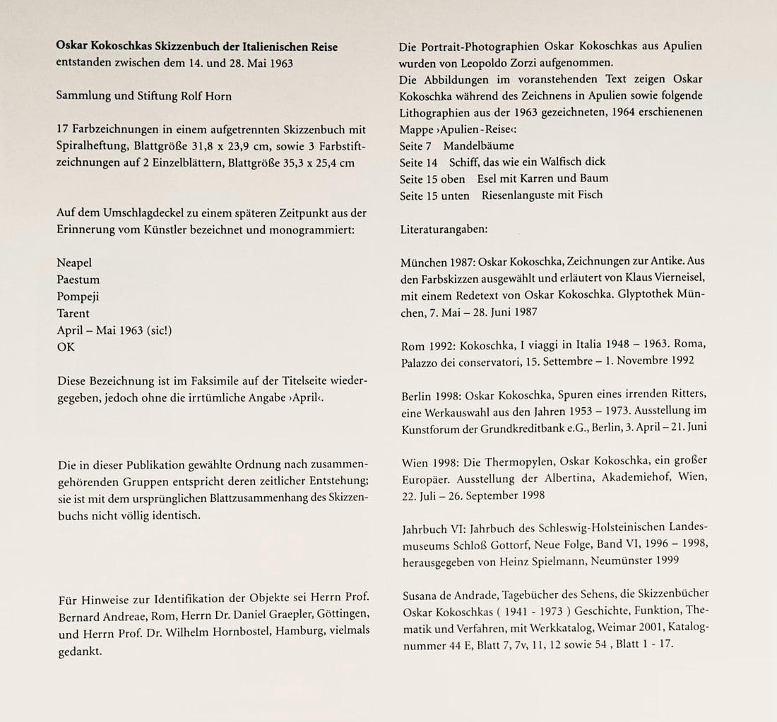 Lithograph - Oskar Kokoschka - Composition - Skizzenbuch der Italienischen Reise 1963 - 7