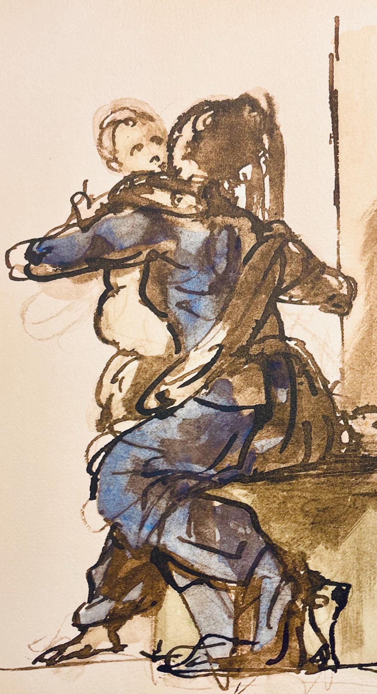 Woodcut - mile Bernard - Composition - loge de mile Bernard - 2