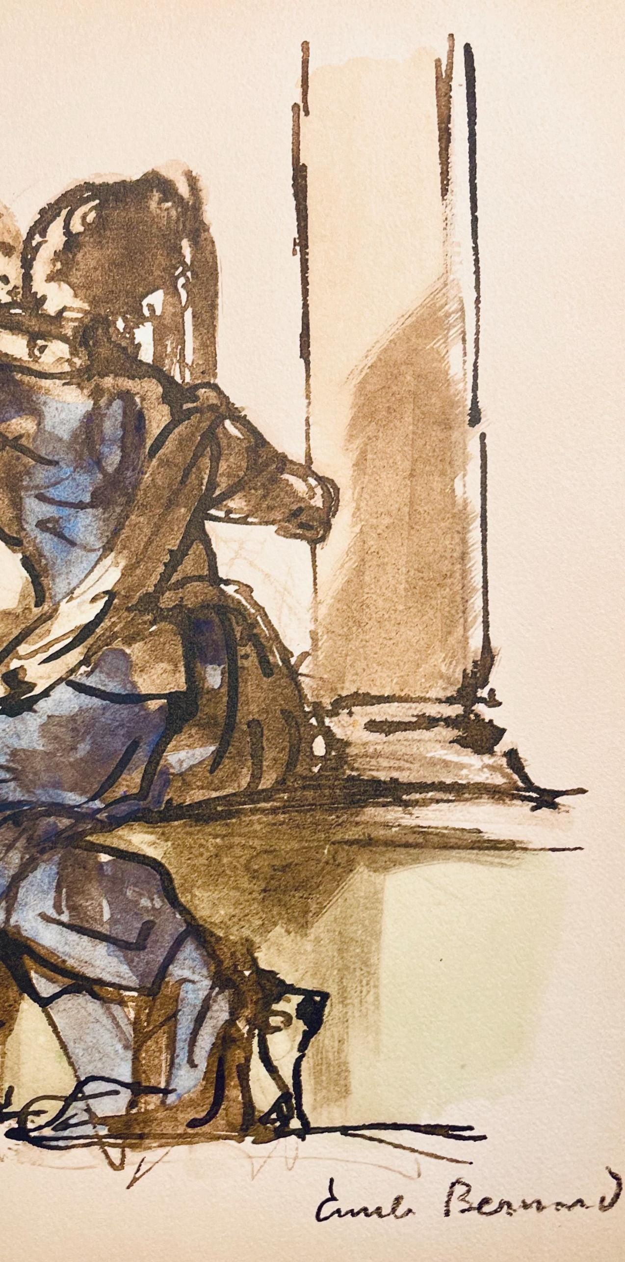 Woodcut - mile Bernard - Composition - loge de mile Bernard - 3