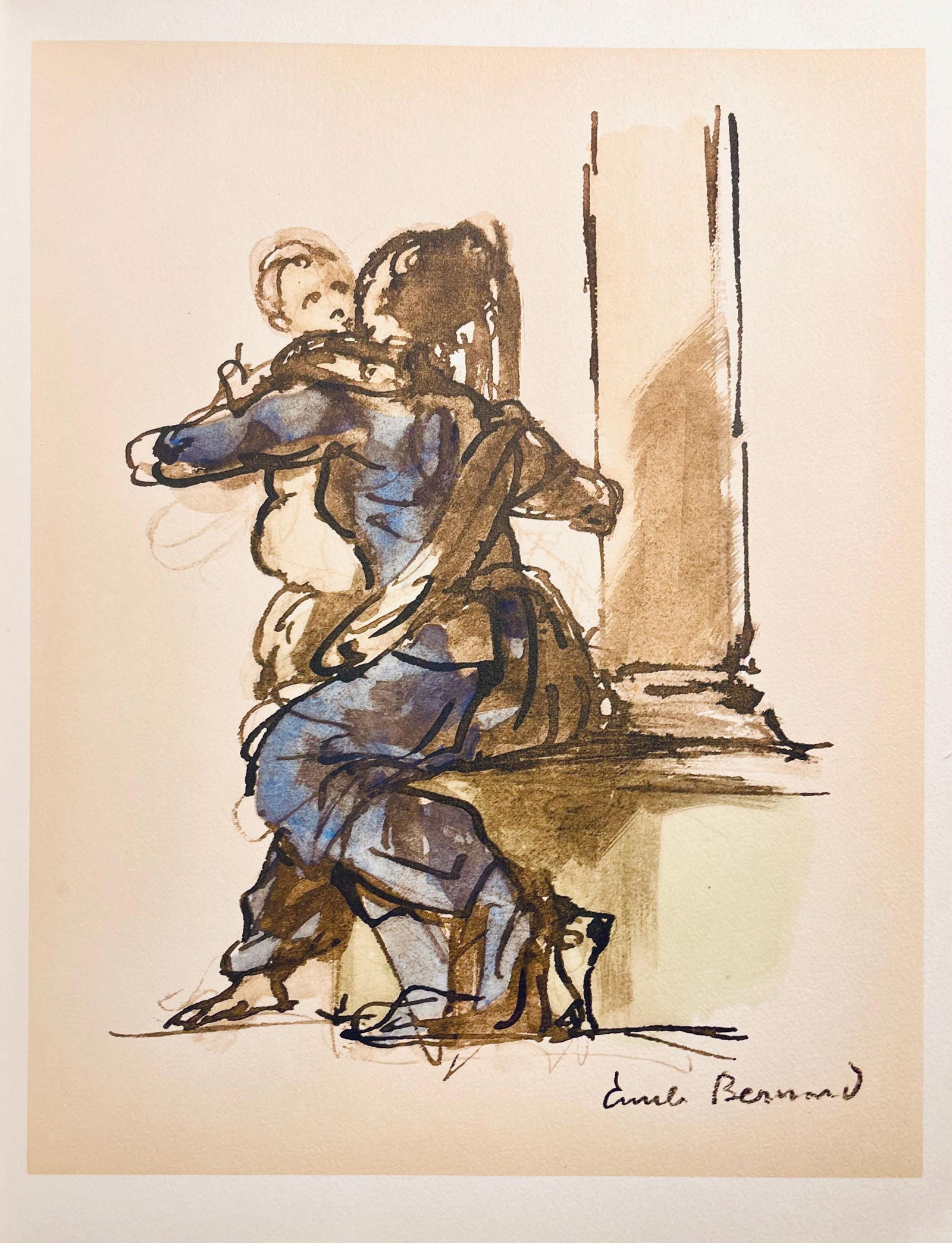 Woodcut - mile Bernard - Composition - loge de mile Bernard - 4