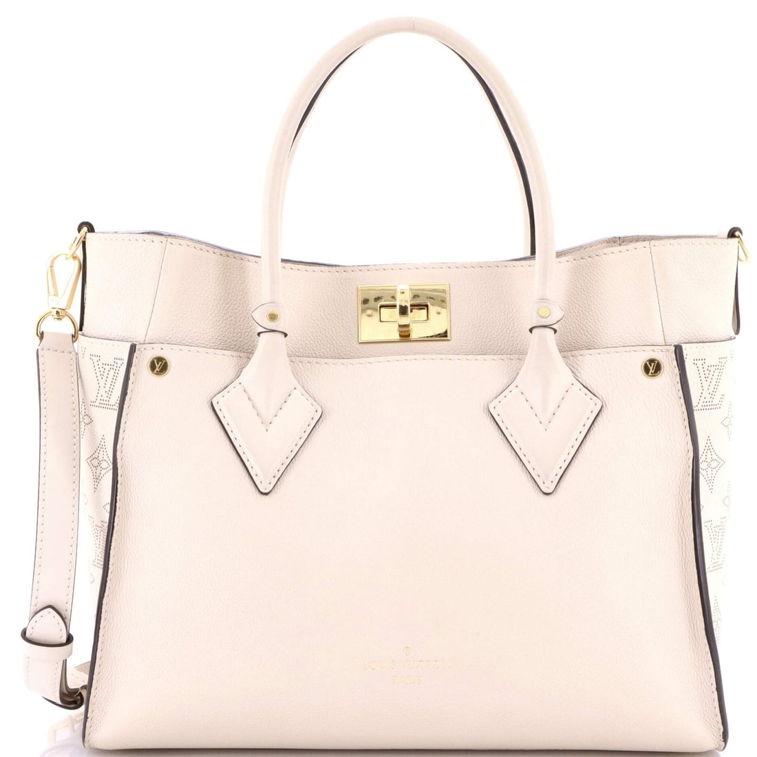 MM Louis Vuitton On My Side Tote Mahina Leather: MM Louis Vuitton On My Side Tote Mahina Leather This listing features MM Louis Vuitton On My Side Tote Mahina Leather. Item specifics are provided below. Item Specifics: Brand: Louis Vuitton