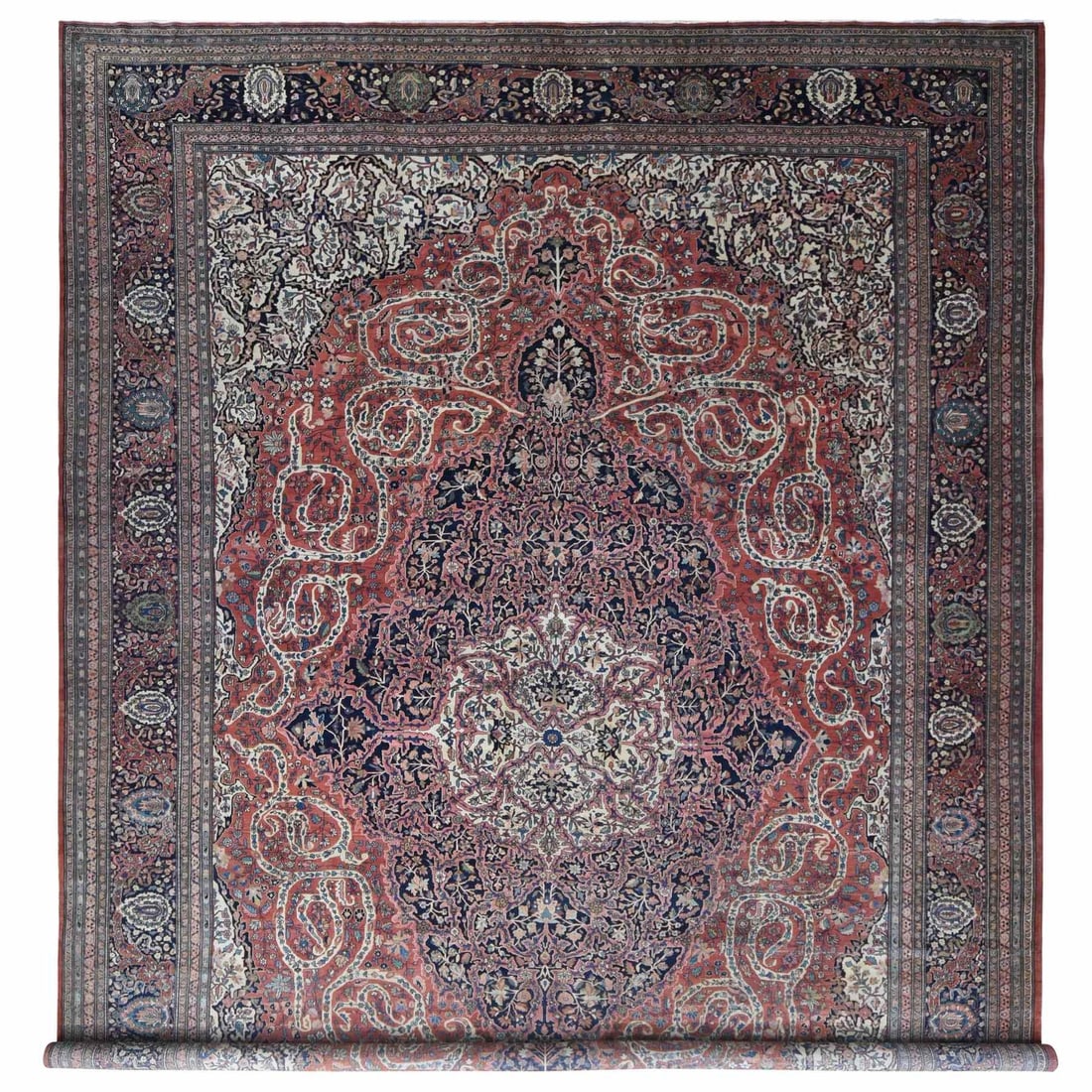 Rug 14'3"x20'3" Red XL Antique Zoroastrian Fereghan Hand Knotted Wool (1 of 11)