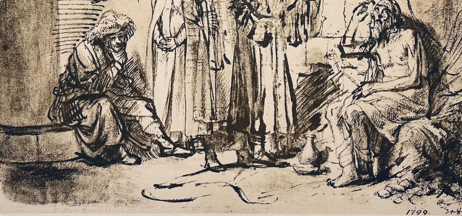 Collotype - Rembrandt van Rijn - Job and His Friends - 3