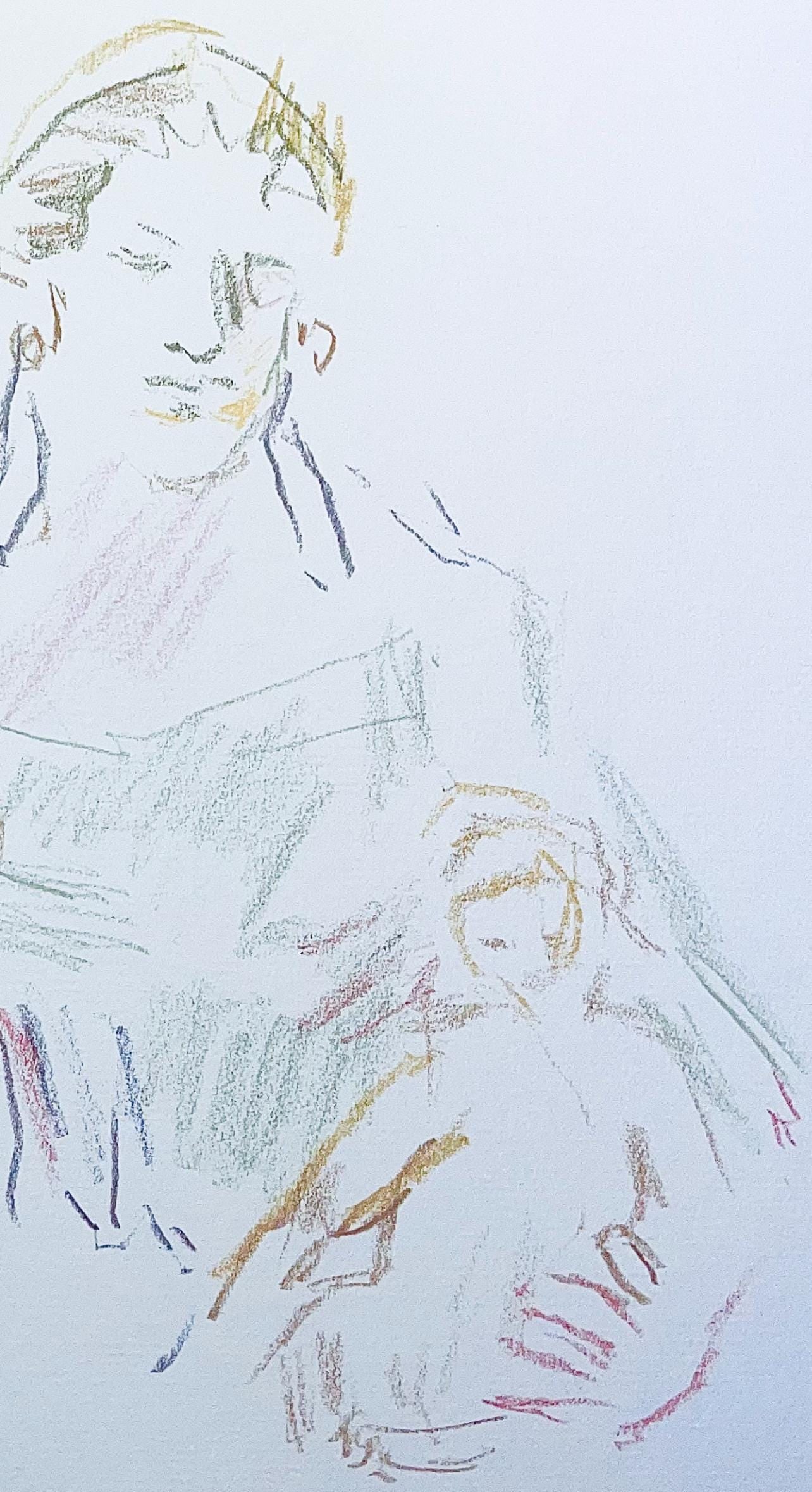 Lithograph - Oskar Kokoschka - Composition - Skizzenbuch der Italienischen Reise 1963 - 4