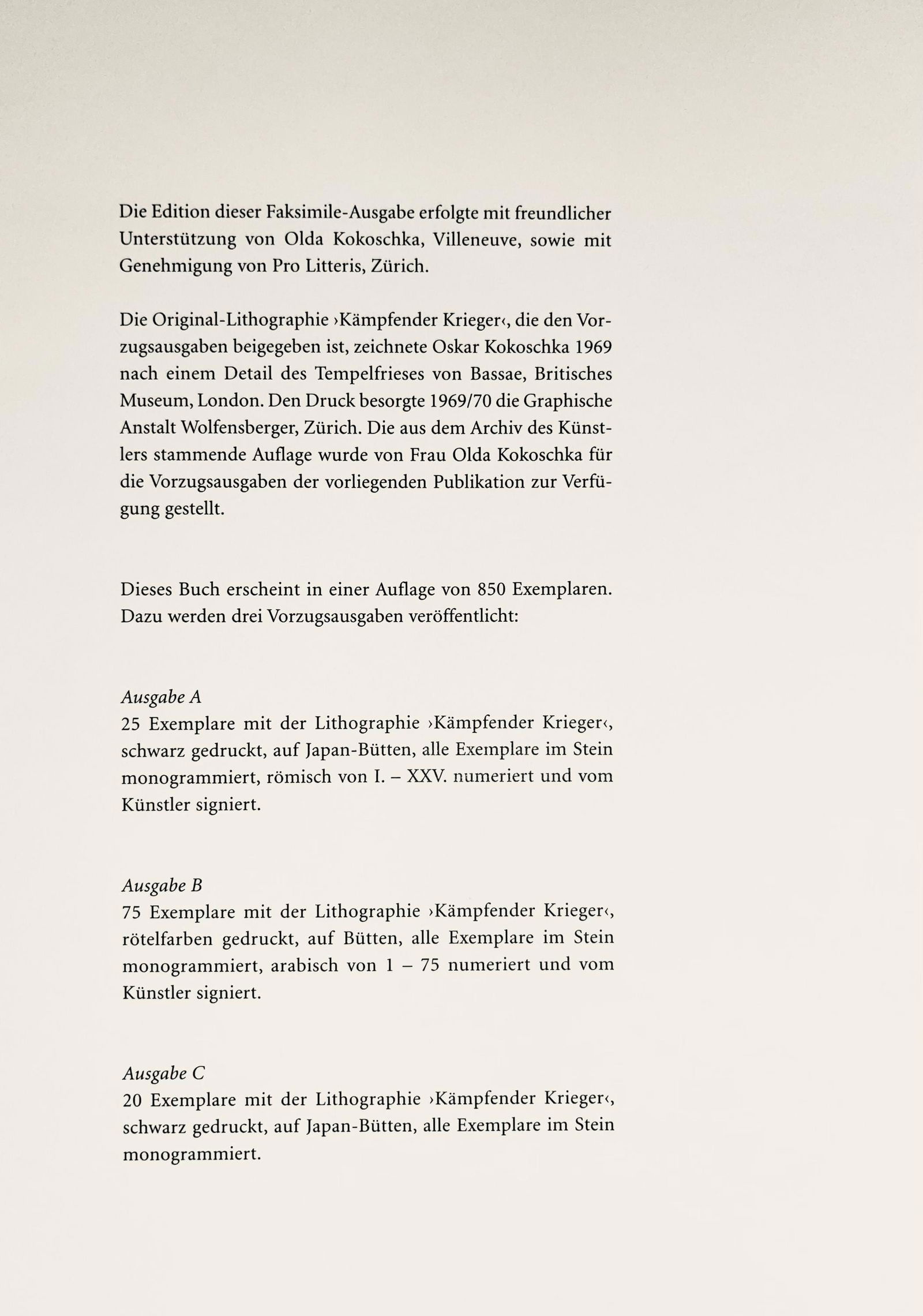 Lithograph - Oskar Kokoschka - Composition - Skizzenbuch der Italienischen Reise 1963 - 9