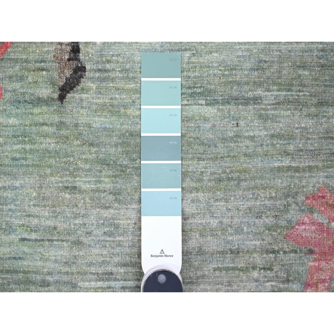 Rug 9'x11'9" Green Chinese Art Deco Revival Hand Knotted Pure Wool - 7