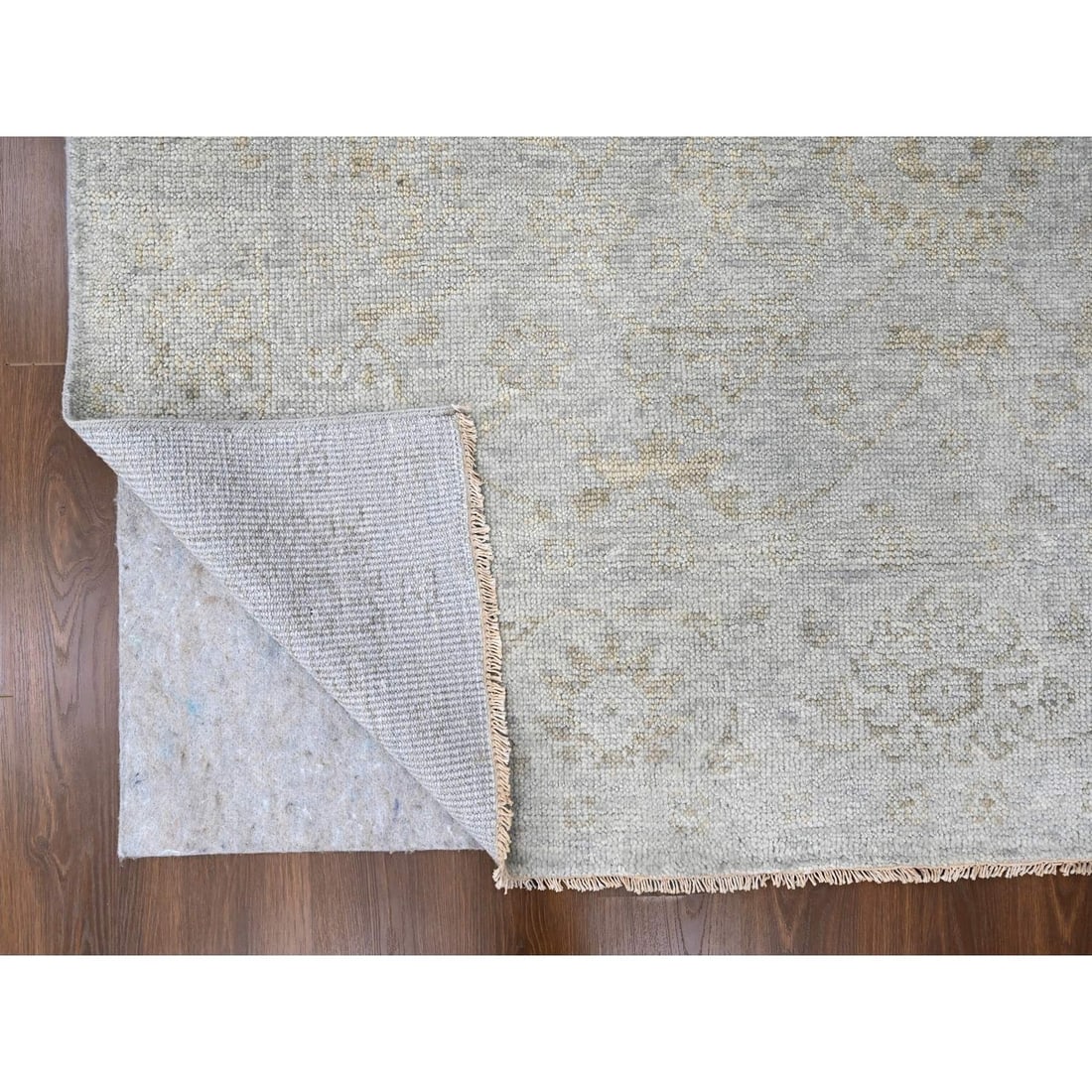 Rug 7'9"x9'8" Gray Supple Collection Hand Knotted Soft Wool Oushak Design - 4