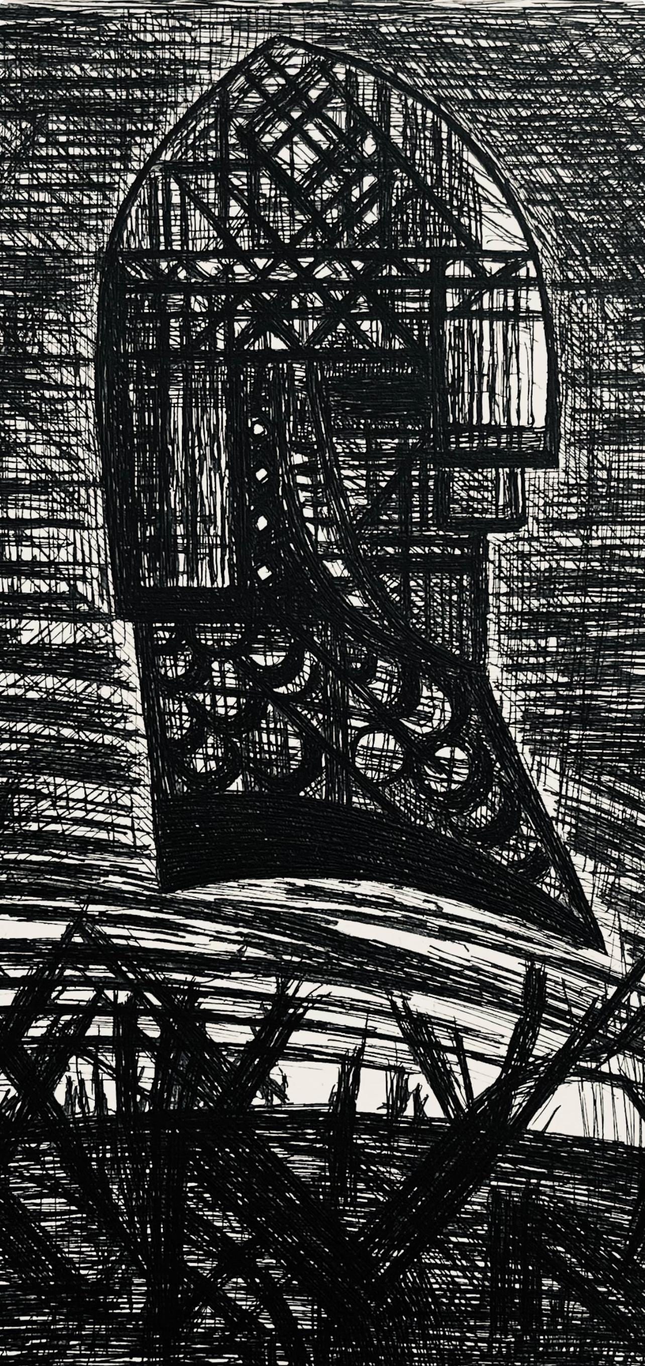 Etching - Marcel Gromaire - Prsage - Tte Arme - Scne XVI - Shakespeare - Macbeth - Eaux-fortes de - 2