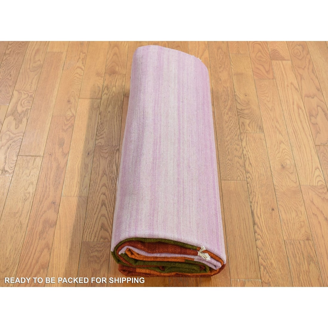 Rug 9'x12'7" Ivory Flat Weave Durie Kilim Hand Woven 100% Wool Reversible - 10