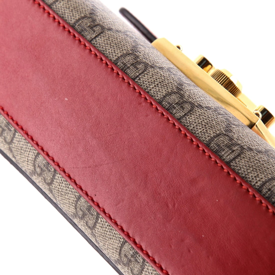 Small Gucci Padlock Shoulder Bag GG Coated Canvas and Leather - 6