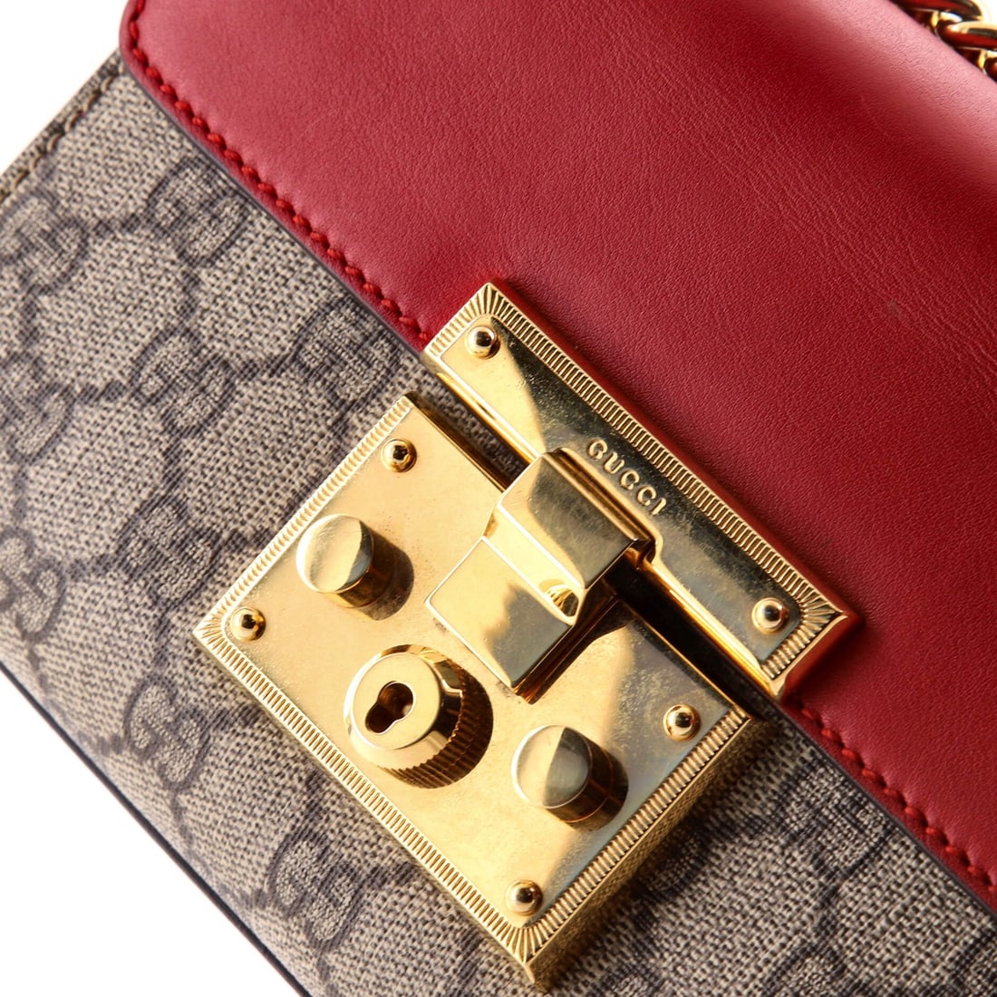 Small Gucci Padlock Shoulder Bag GG Coated Canvas and Leather - 7