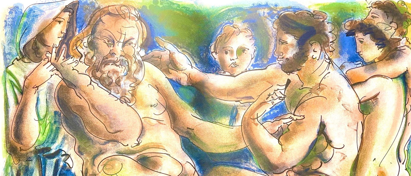 Lithograph - Hans Erni - Composition - Rflexions Simples Sur Le Corps - 2