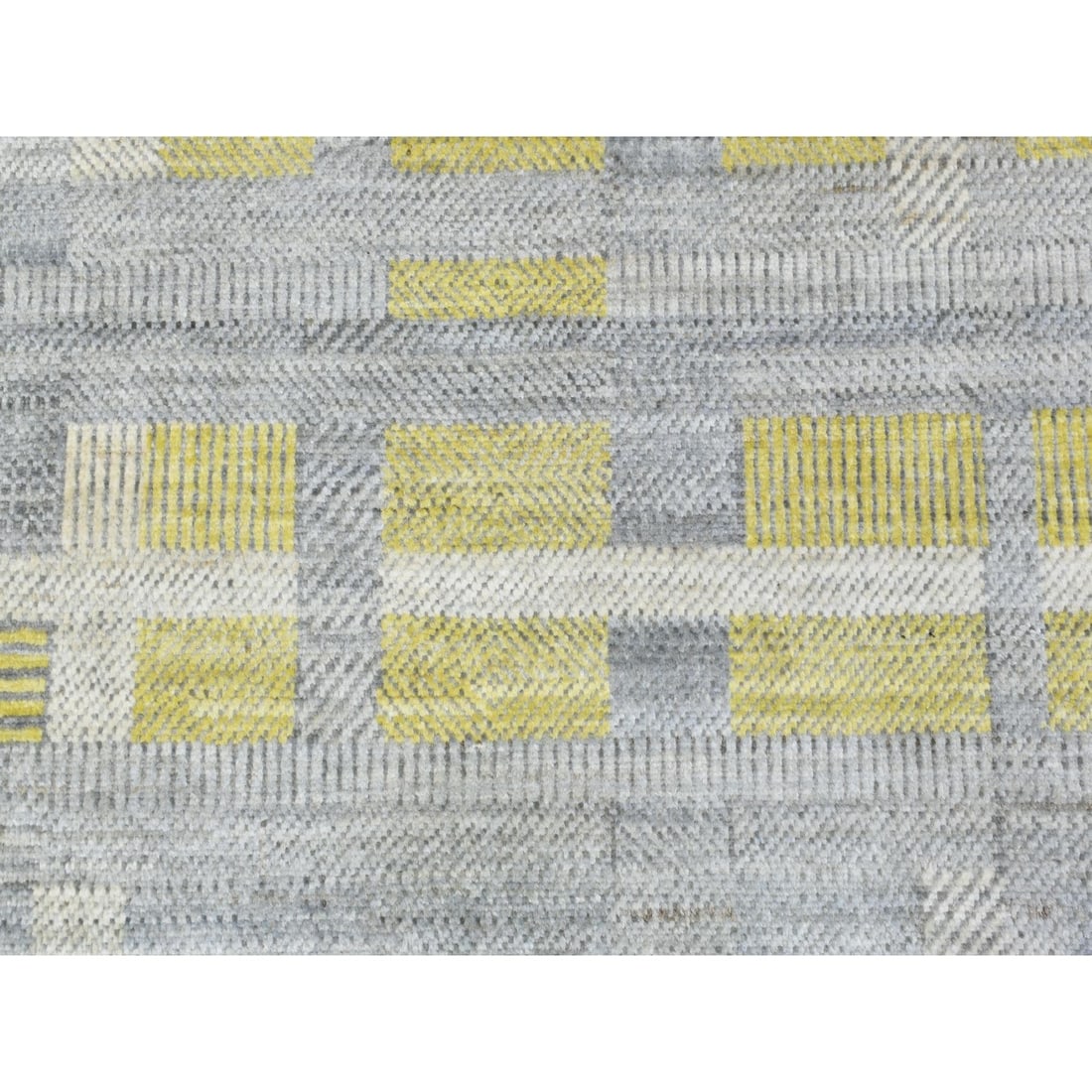 Rug 7'9"x10'2" Light Gray Modern Design Soft Organic Wool Hand Knotted - 9