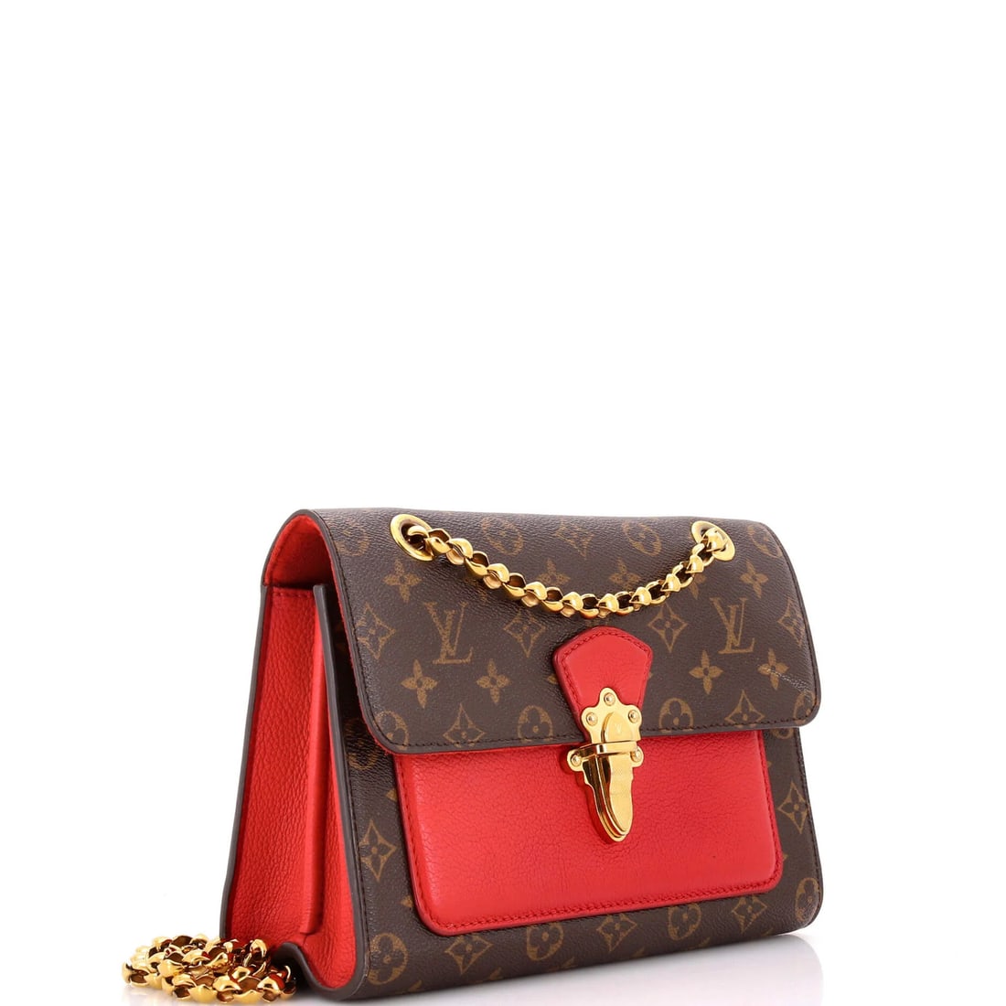 Leather Louis Vuitton Victoire Handbag Monogram Canvas and - 2