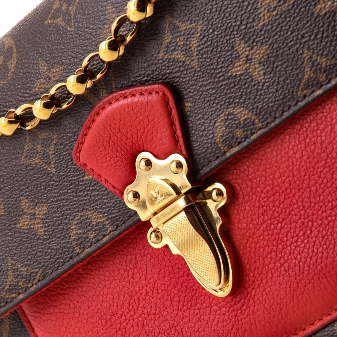 Leather Louis Vuitton Victoire Handbag Monogram Canvas and - 6