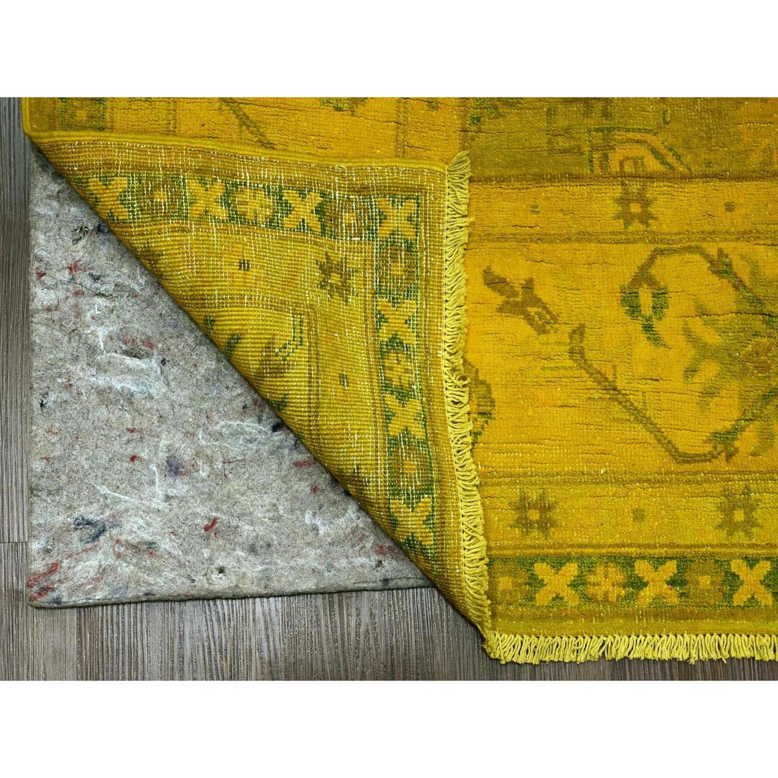 Rug 7'6"x9'5" Golden Overdyed Kazak Medallions Design Wool Hand Knotted - 4