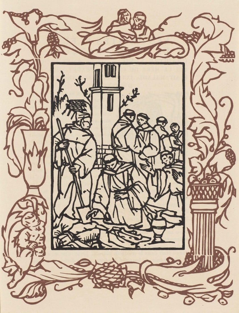 Woodcut - mile Bernard - Composition (Morane - No. 100) - Les Petites Fleurs de St. Franoise (1 of 10)