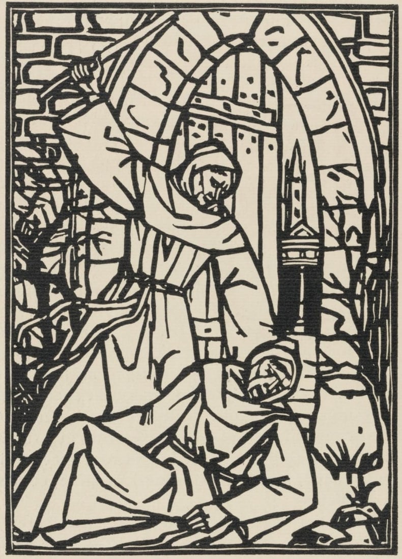 Woodcut - mile Bernard - Composition (Morane - No. 100) - Les Petites Fleurs de St. Franoise - 2
