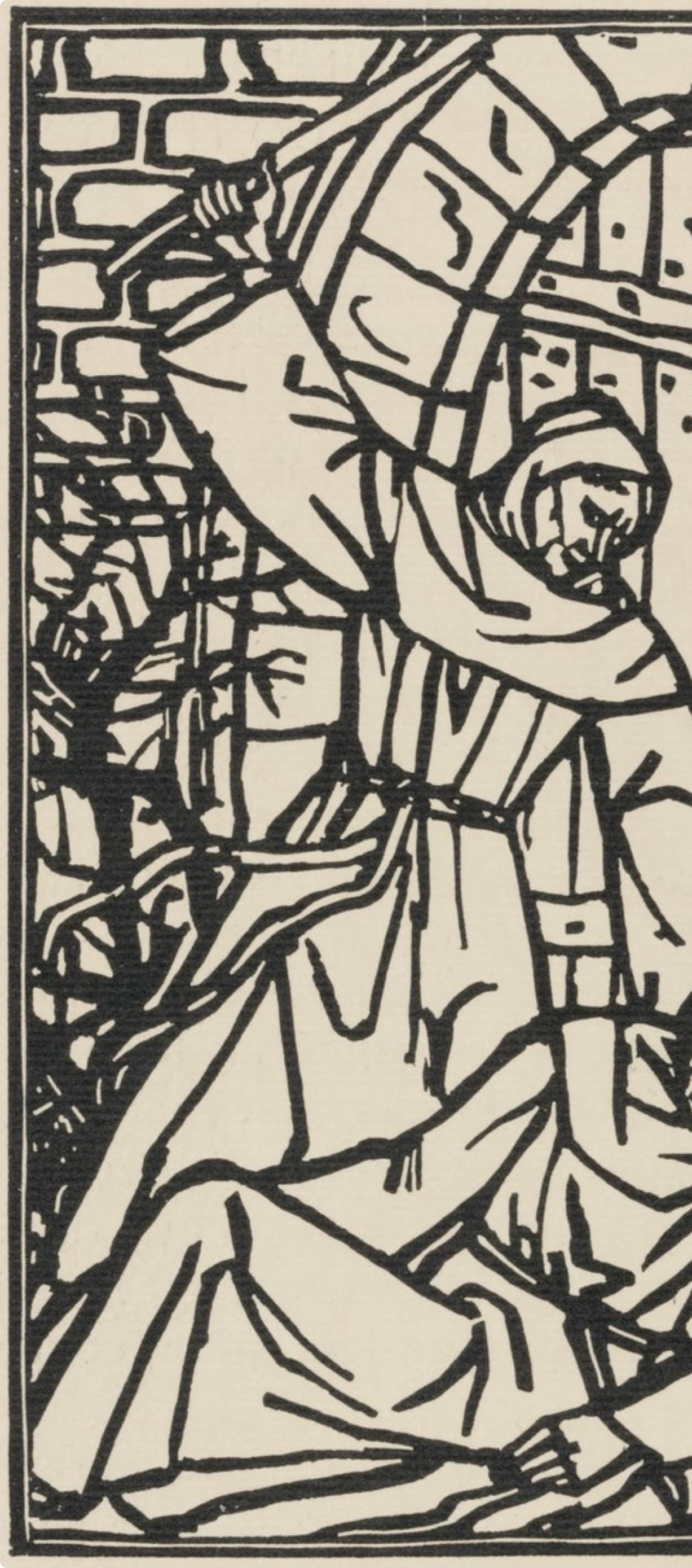 Woodcut - mile Bernard - Composition (Morane - No. 100) - Les Petites Fleurs de St. Franoise - 3