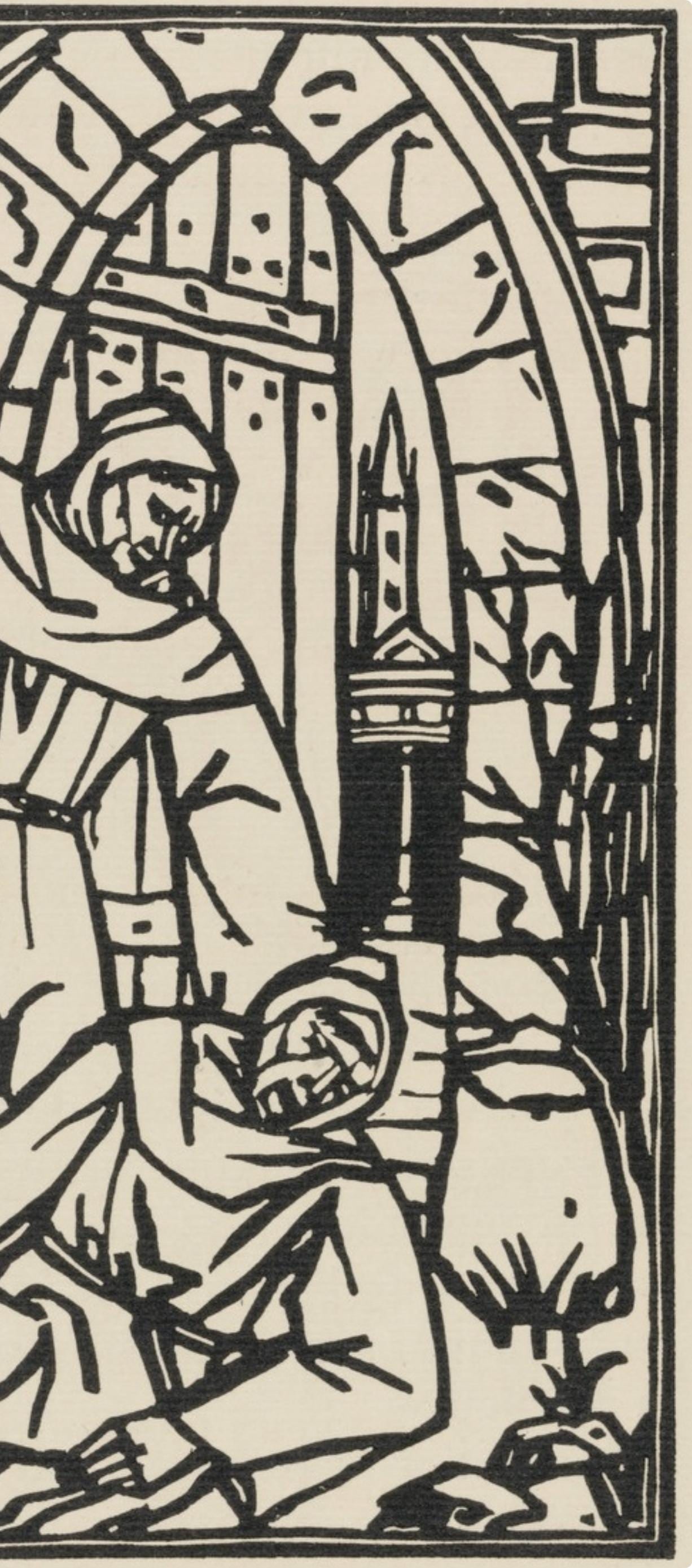 Woodcut - mile Bernard - Composition (Morane - No. 100) - Les Petites Fleurs de St. Franoise - 4