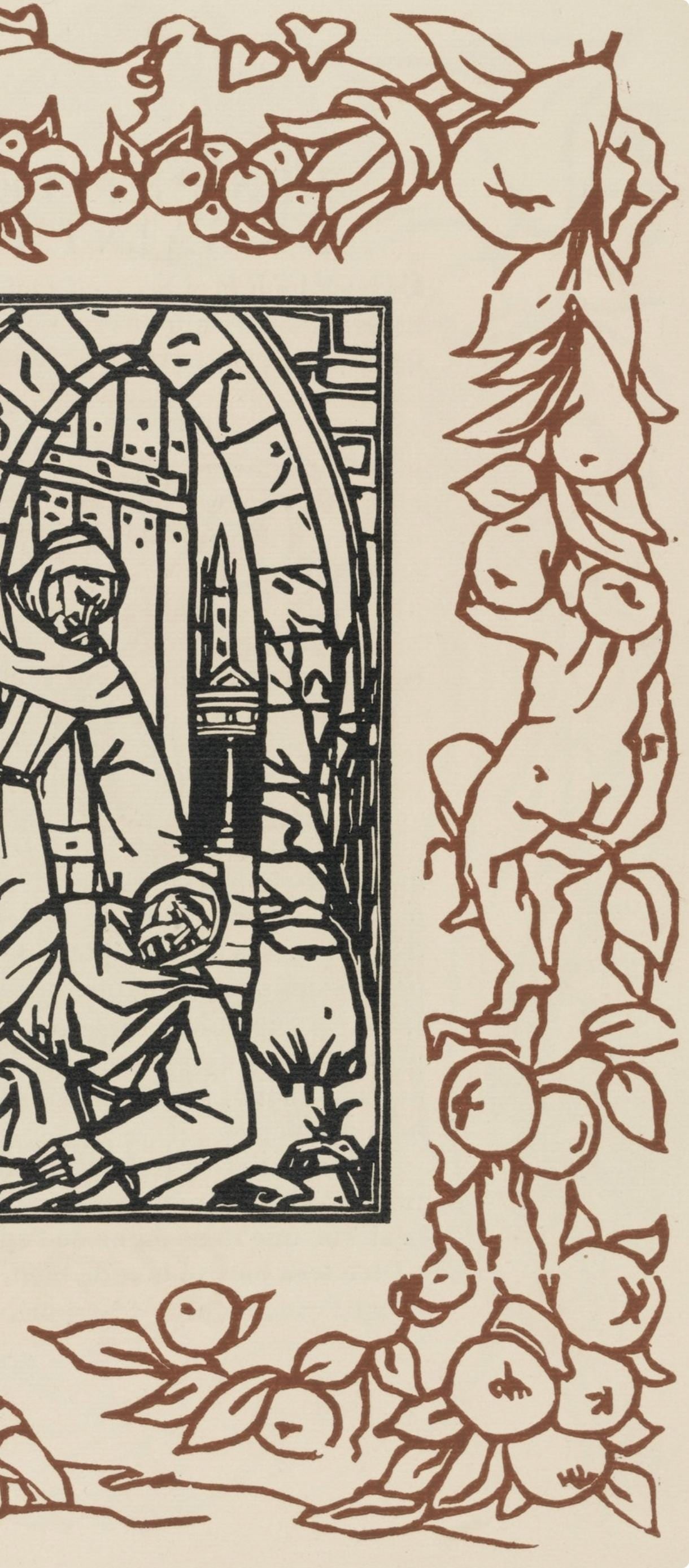 Woodcut - mile Bernard - Composition (Morane - No. 100) - Les Petites Fleurs de St. Franoise - 6