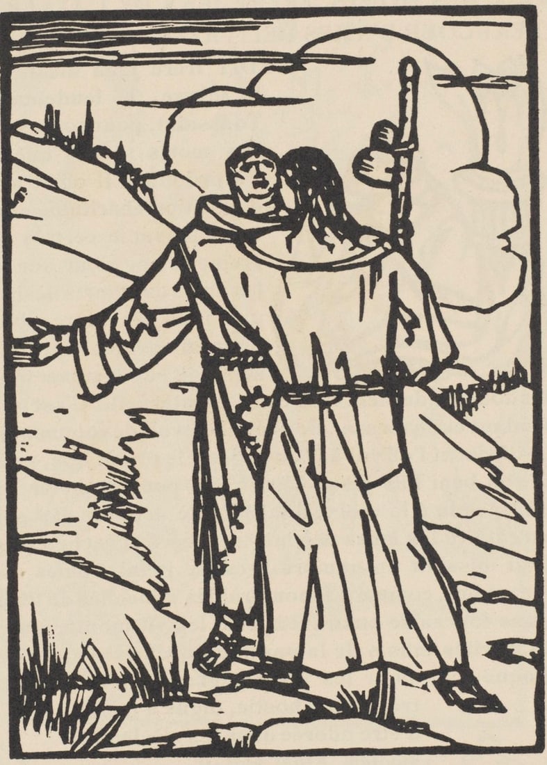 Woodcut - mile Bernard - Composition (Morane - No. 100) - Les Petites Fleurs de St. Franoise - 2