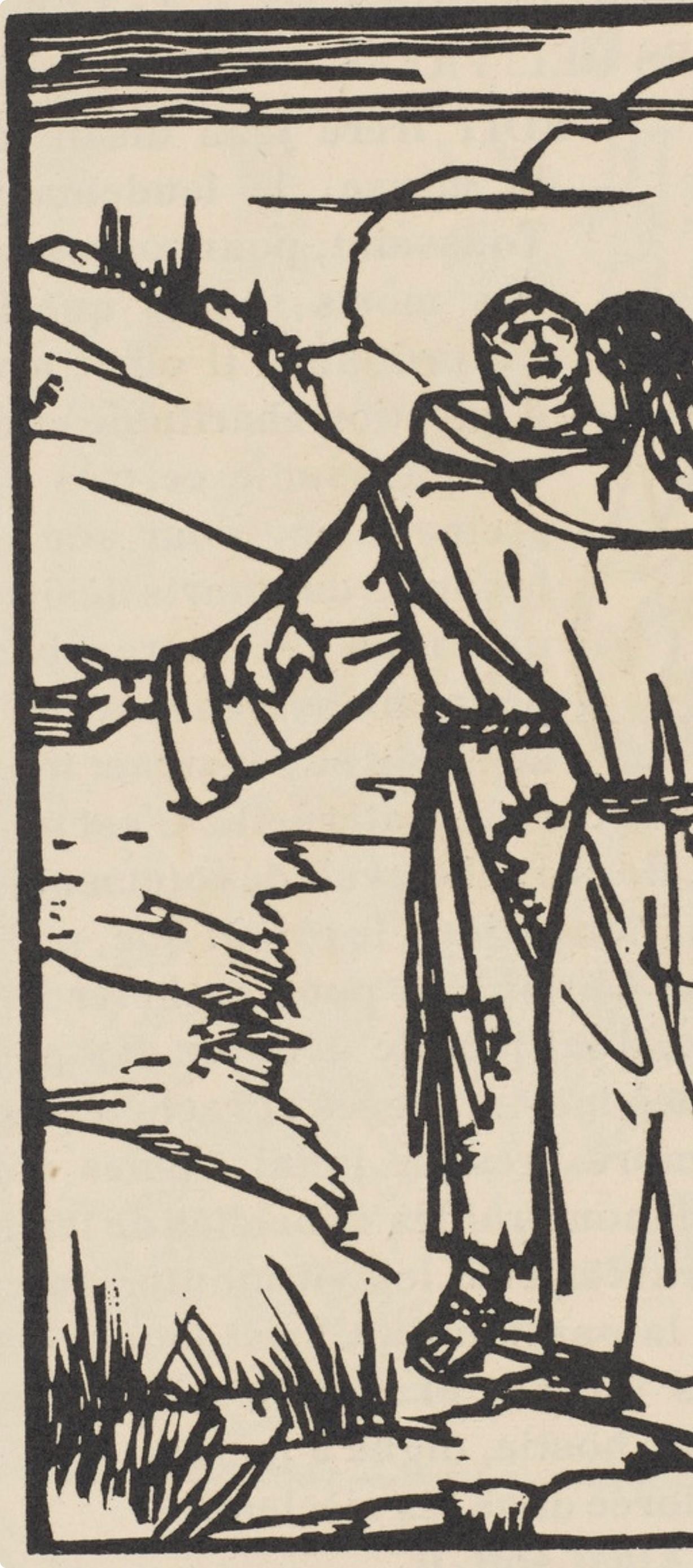 Woodcut - mile Bernard - Composition (Morane - No. 100) - Les Petites Fleurs de St. Franoise - 3