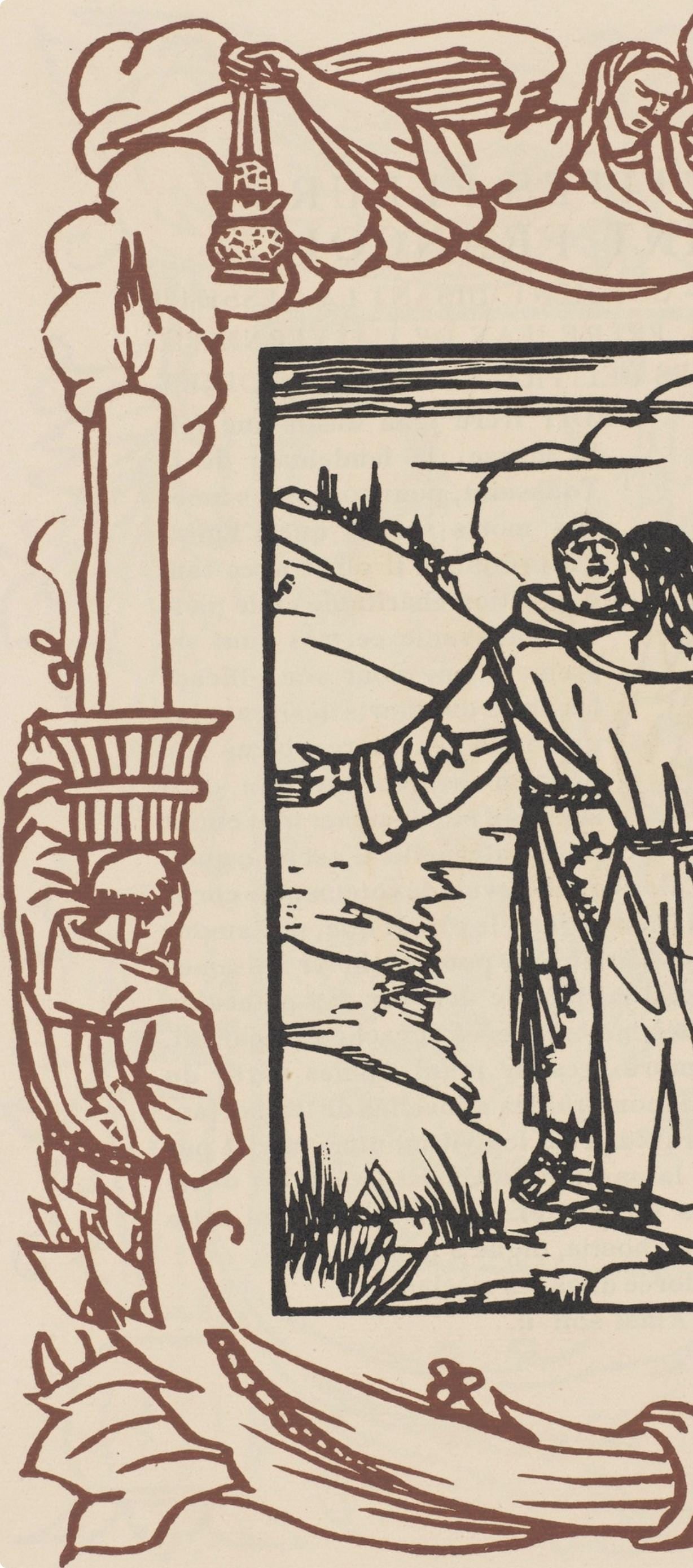 Woodcut - mile Bernard - Composition (Morane - No. 100) - Les Petites Fleurs de St. Franoise - 5