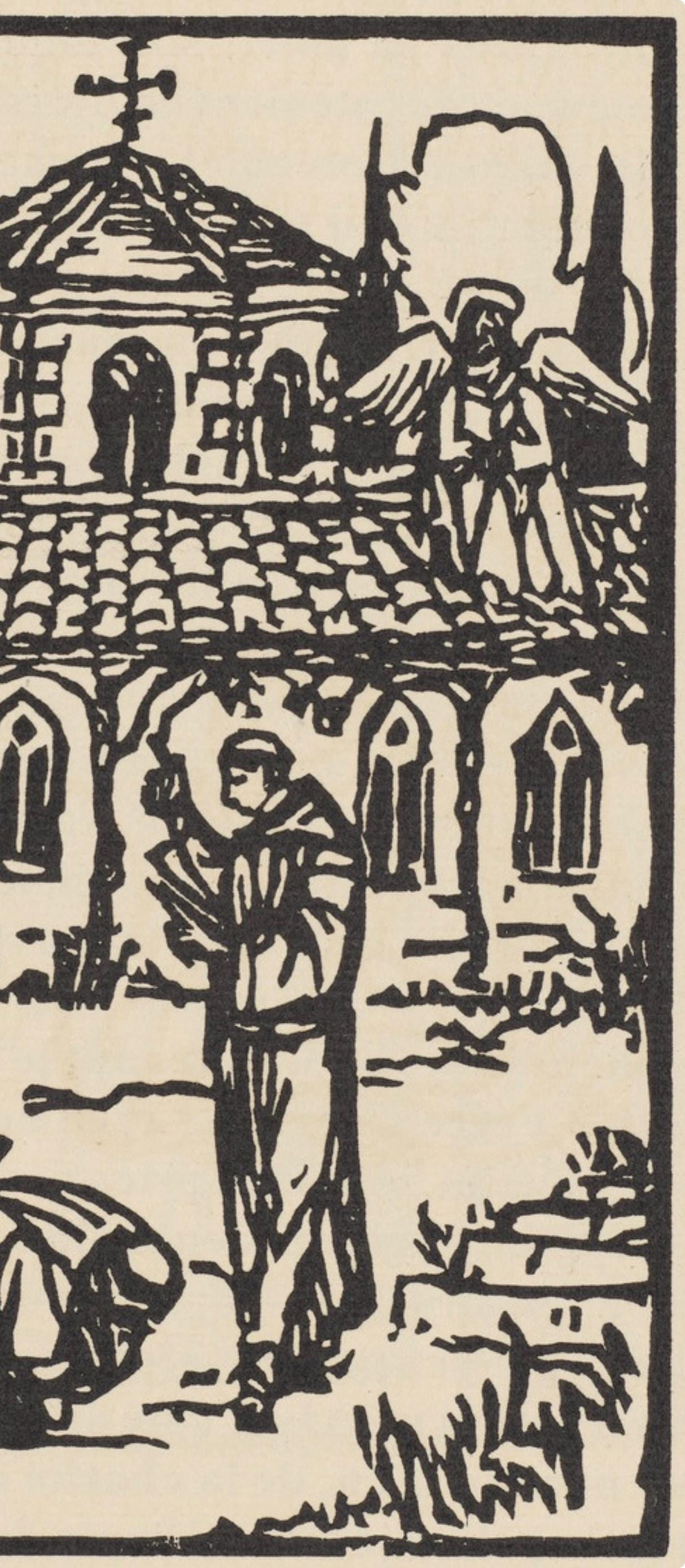 Woodcut - mile Bernard - Composition (Morane - No. 100) - Les Petites Fleurs de St. Franoise - 4