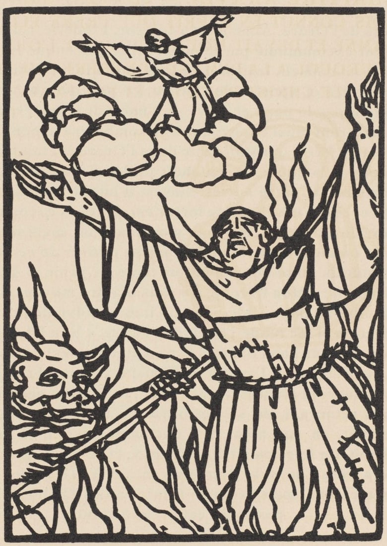 Woodcut - mile Bernard - Composition (Morane - No. 100) - Les Petites Fleurs de St. Franoise - 2