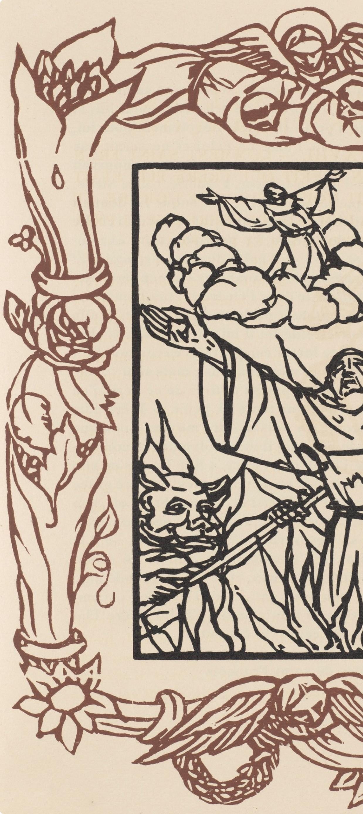 Woodcut - mile Bernard - Composition (Morane - No. 100) - Les Petites Fleurs de St. Franoise - 5