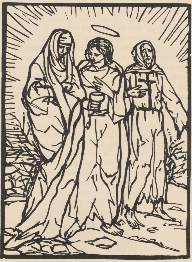 Woodcut - mile Bernard - Composition (Morane - No. 100) - Les Petites Fleurs de St. Franoise - 2