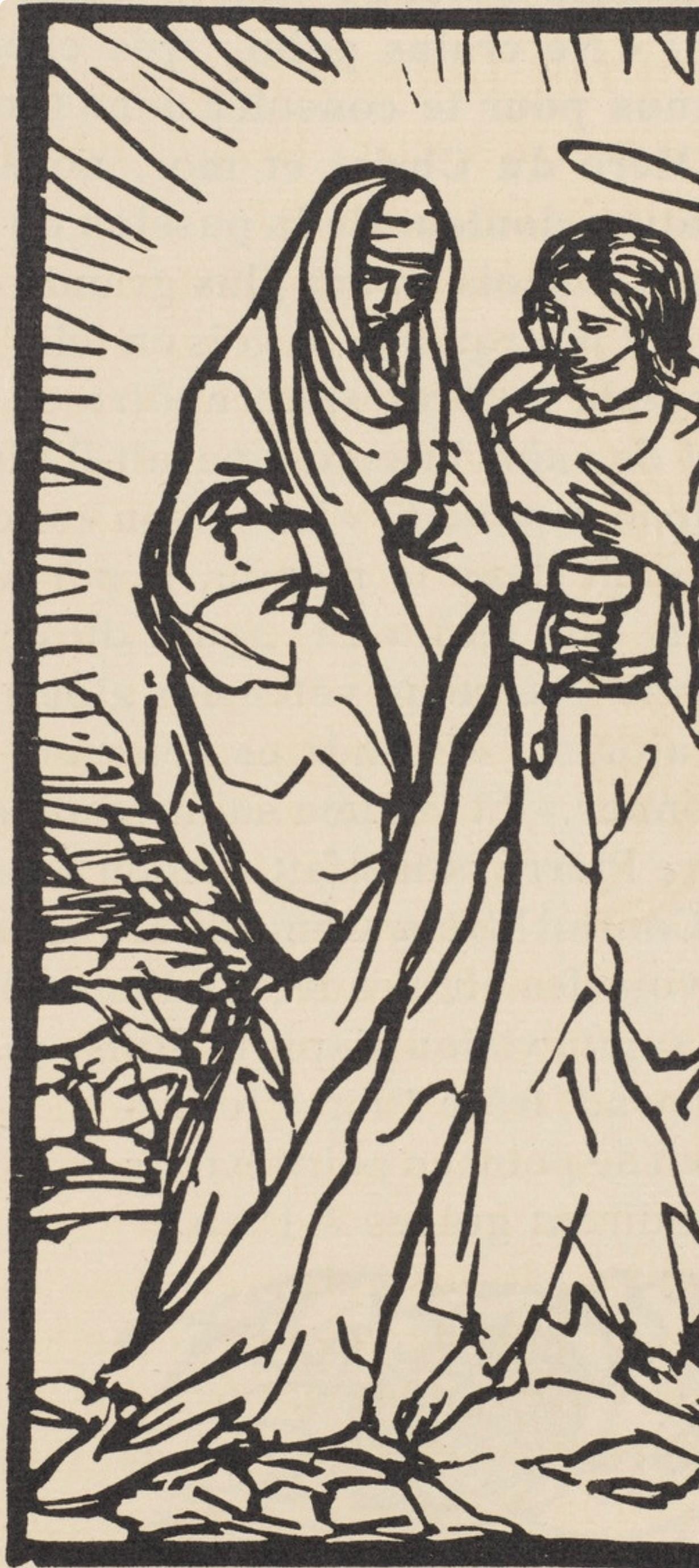 Woodcut - mile Bernard - Composition (Morane - No. 100) - Les Petites Fleurs de St. Franoise - 3